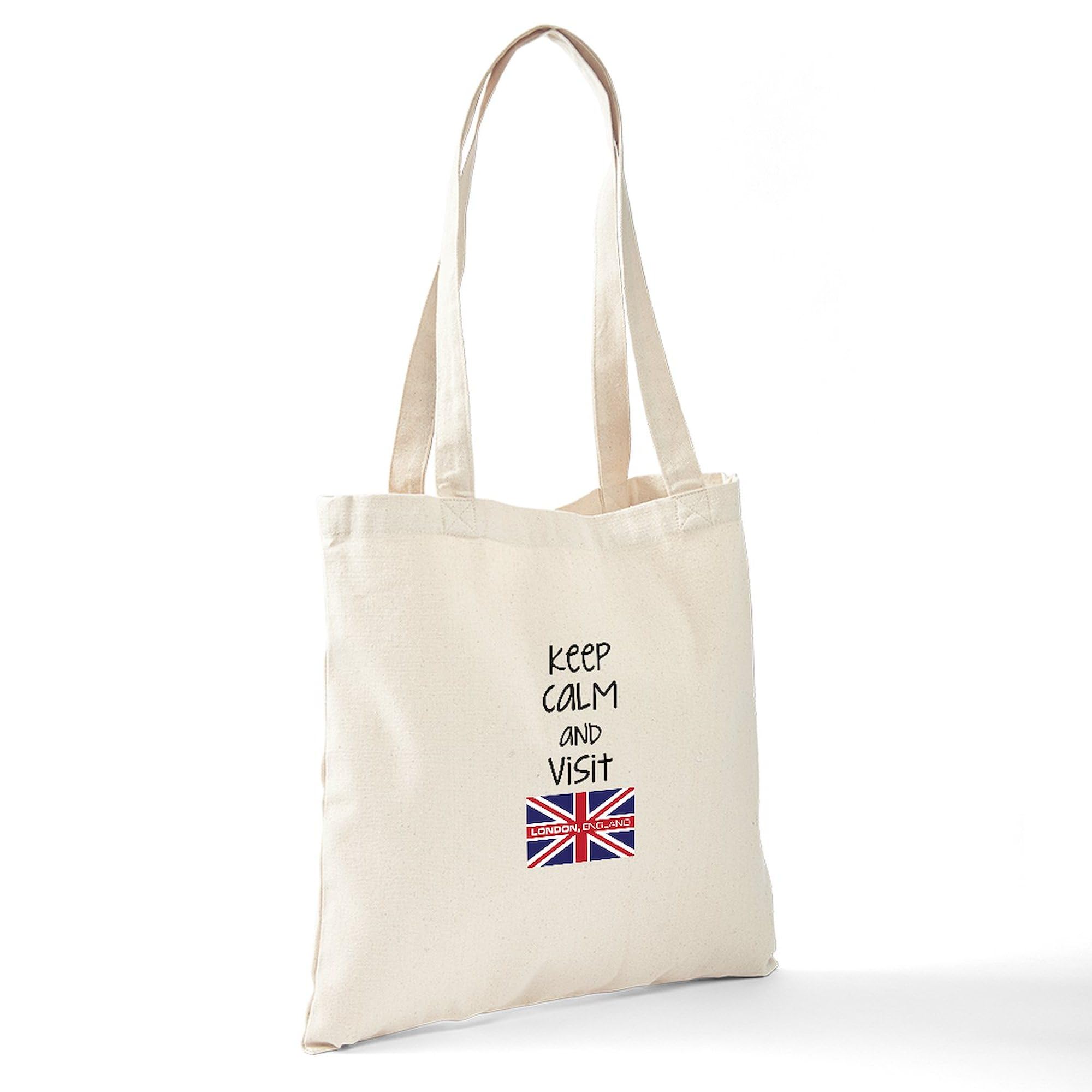 CafePress Keep Calm And Bake On Tote Bag – Natural Canvas Reusable Shopping Bag - View #5
