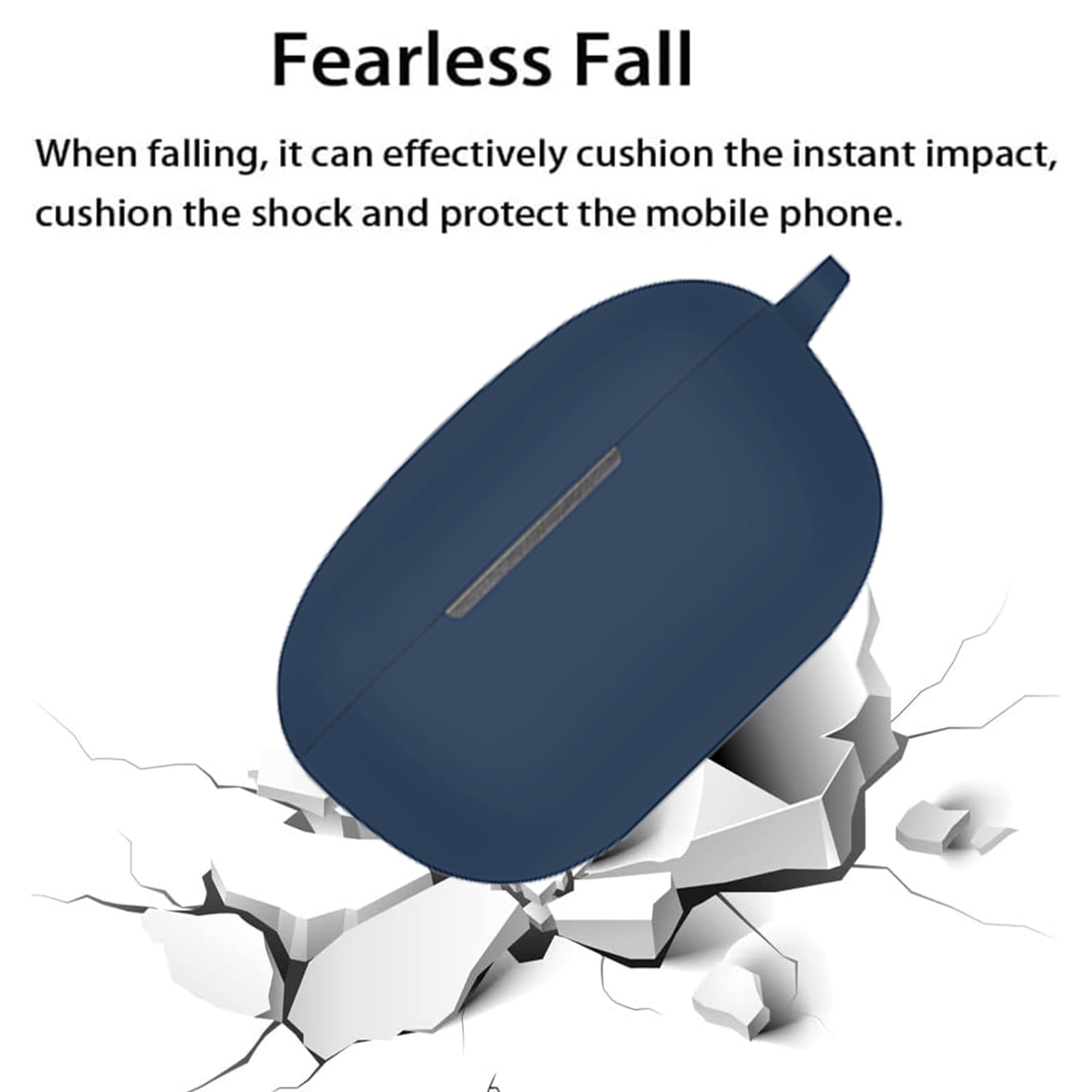 Case for Anker Soundcore Life A3i with Carabiner,Anti-Scratch Premium Soft Silicone Full Protective Case,Shockproof Ultra Slim Headphone Protective Case for Anker Soundcore Life A3i,Blue - Image 2