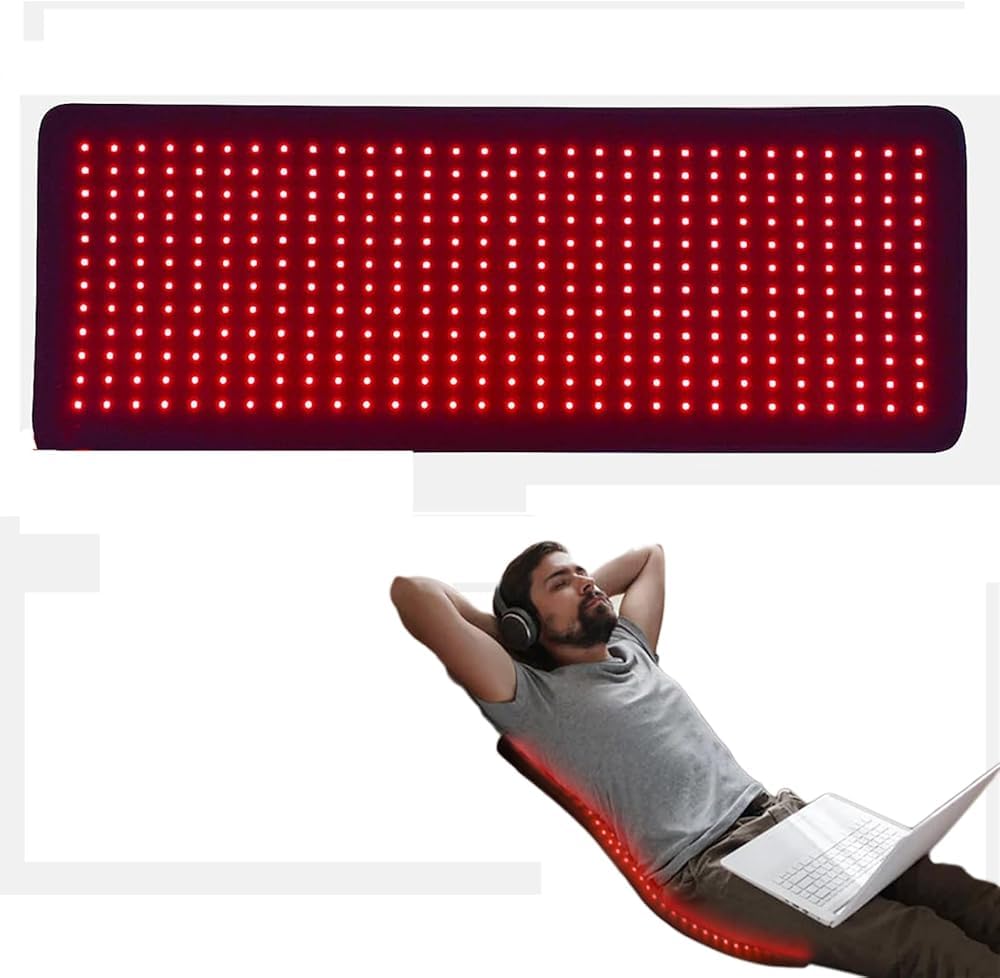 Esterilla de terapia de luz roja con 360 LED para el cuerpo,almohadilla envolvente grande para terapia de luz roja con luz infrarroja cercana de 660 nm y 850 nm,luz roja,tiempo y brillo ajustables