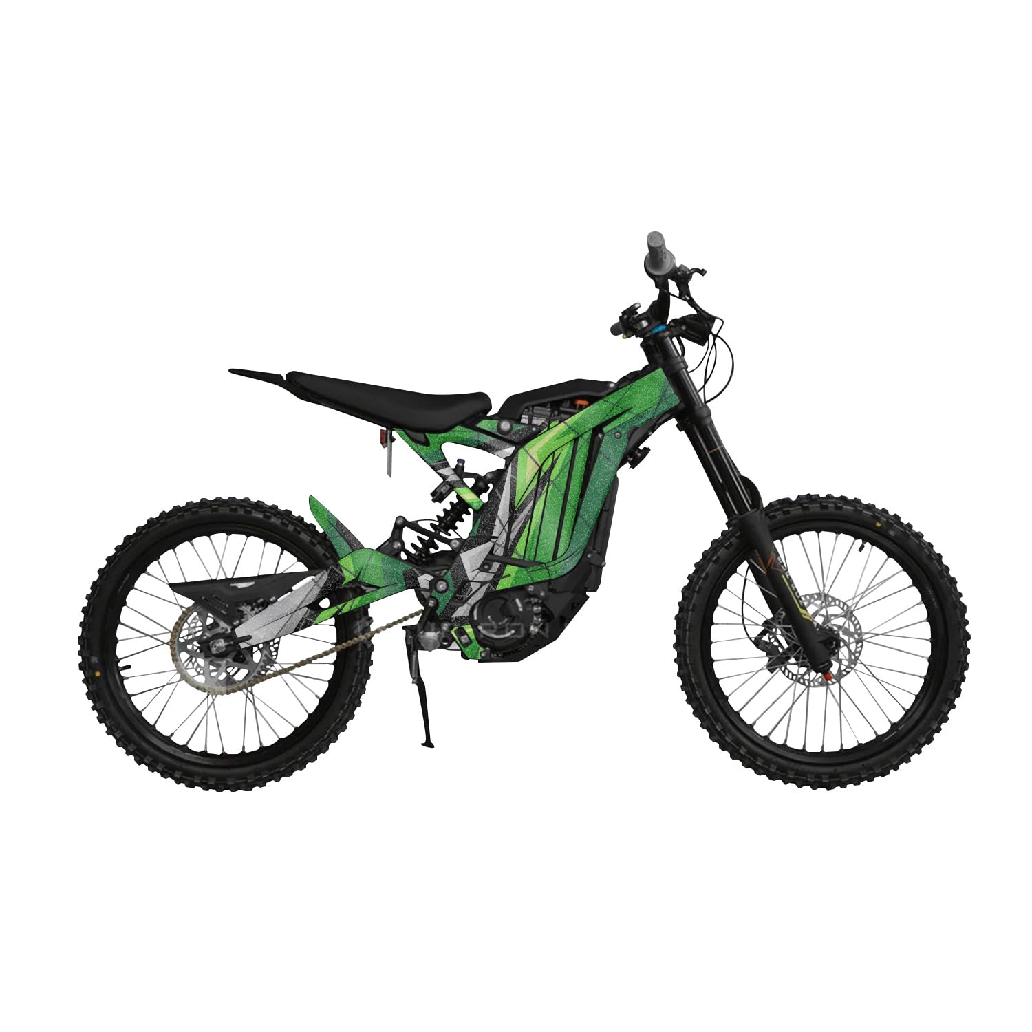 Glossy Glitter Surron Light Bee Graphics Kit Wrap - Polygon Grunge Green - Sur-Ron Skin - Premium 3M Vinyl Protective Wrap Decal Cover - Easy to Apply | Crafted in The USA by MightySkins