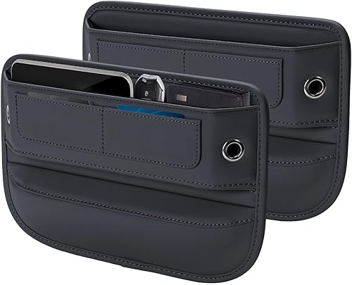 Organizador de cuero de alta calidad para asiento de automóvil, organizador de consola central con ranuras para tarjetas para automóvil, SUV, camión