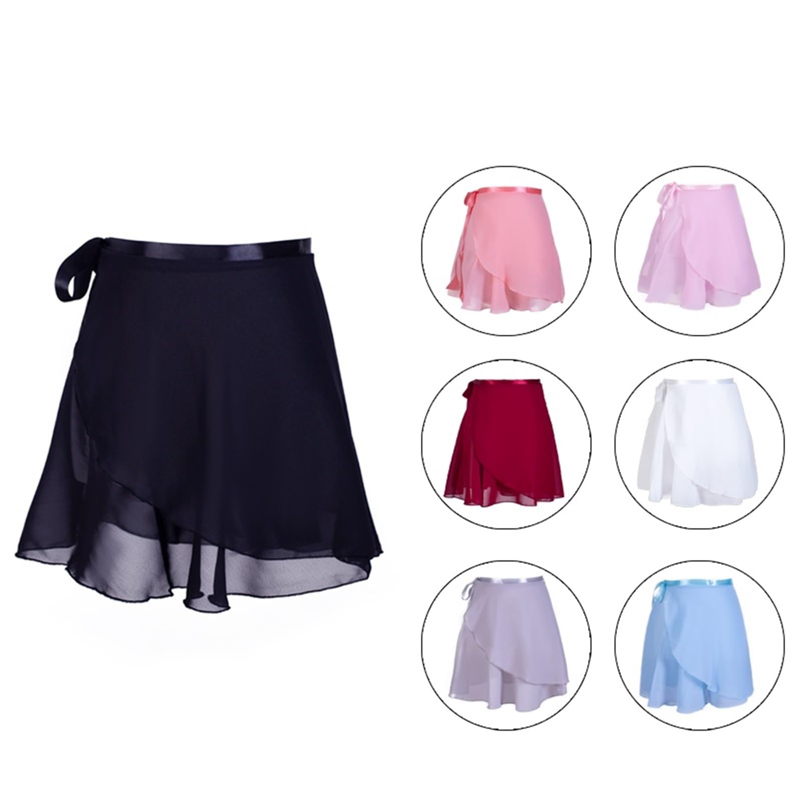 Jupette Danse Classique Femme - Jupe Ballet Mousseline Imprimé Floral Avec Ceinture Élastique, Rose XL