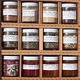 Seasonal Sampler of 12 Artisanal Goods | 4 Jams & Jellies, 4 Tea Blends, and 4 Culinary Blends | Chef Gift Set