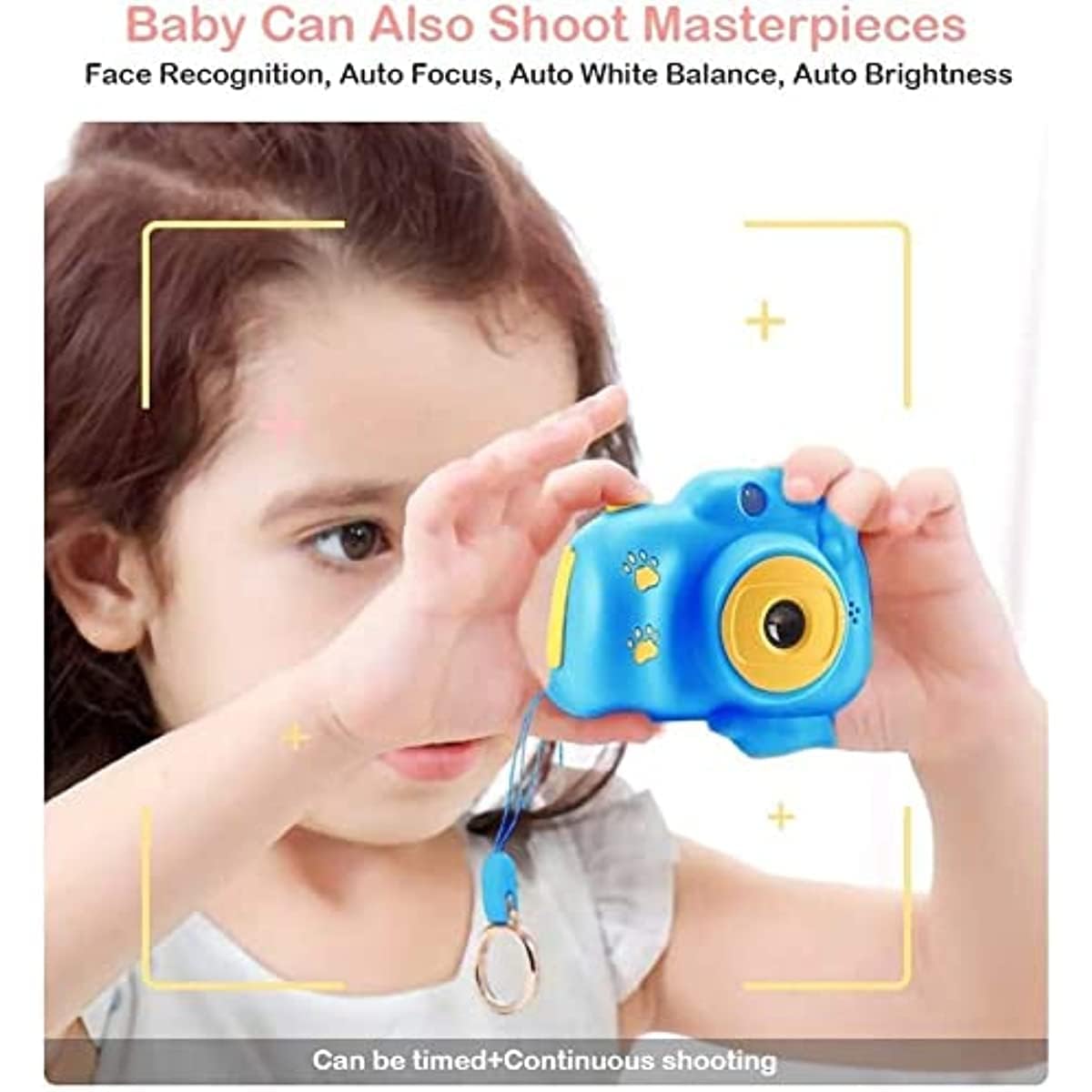 Juguetes electrónicos para niños Cámara Digital Pantalla HD IPS Cámaras Digitales de Video de 8 MP para niños, Regalos para niños/niñas de 4 a 12 años,Azul