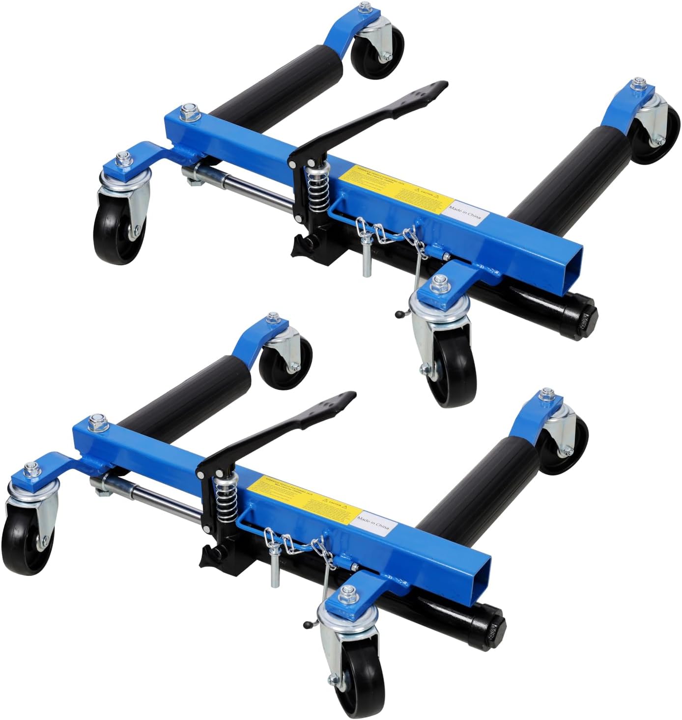 Car Dolly Set of 2 with Hydraulic Foot Pump for Vehicle Repositioning