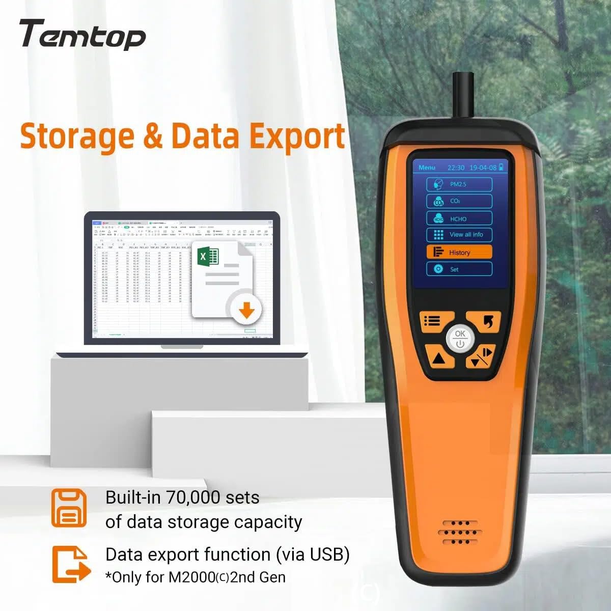 Temtop Professional Air Quality Analyzer & CO2 Monitor Particle Counter — Amazon image 7