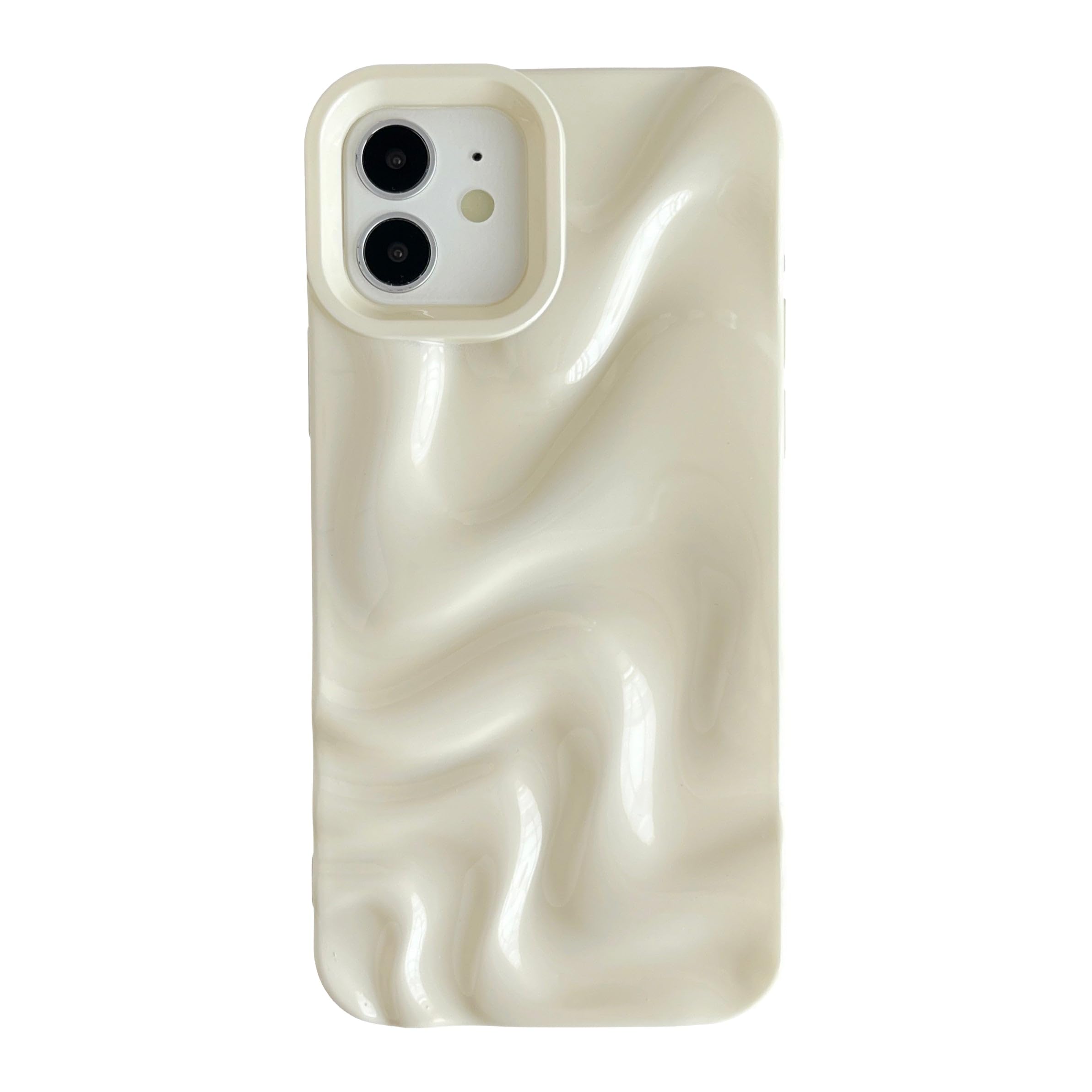 Caseative for iPhone 12 Case,Water Ripple Pattern Wave Compatible with iPhone Case (Light White,iPhone 12)