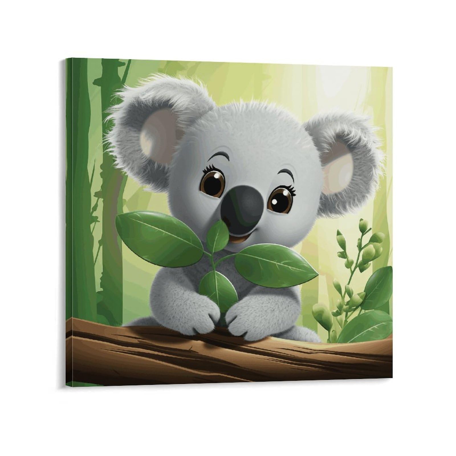 KLOPH Koala Canvas Wall Art for Living Room 12x12inch Modern Artwork Painting for Bathroom Hanging Canvas Prints Aesthetic Wallart for Bedroom Kitchen Office Wall Decor