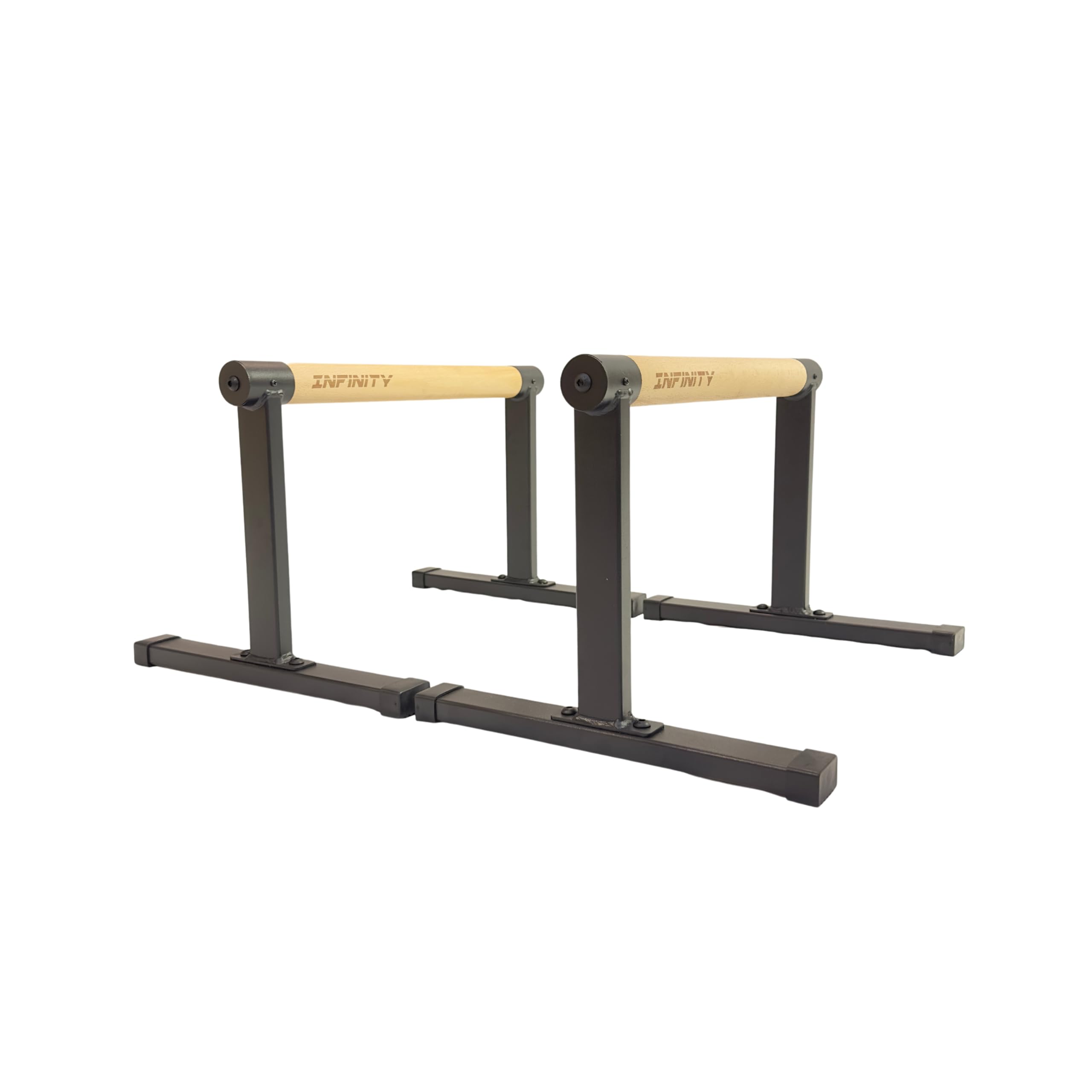 INFINITY FITMedium Parallettes P-bars Parallel Bars with Wooden Handles and Metal For Callisthenics, Gymnastics, Handstands, Planche, Fitness Equipment, Crossfit, Home & Commercial Use
