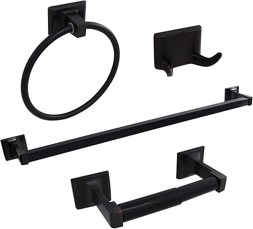 Formosa Design Hardware - Kit de accesorios de baño (4 piezas, bronce oscuro)