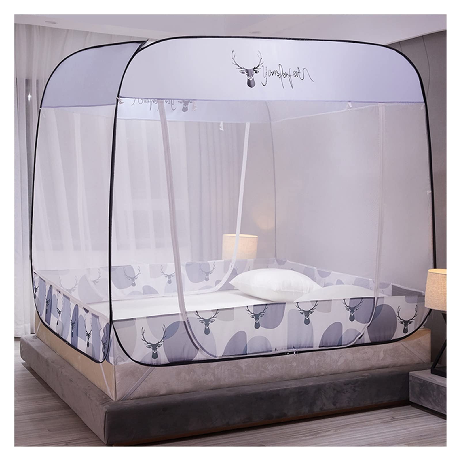 Moustiquaire pliable lit 1.5x2.0m | Ciel de lit portable 360° voyage et maison