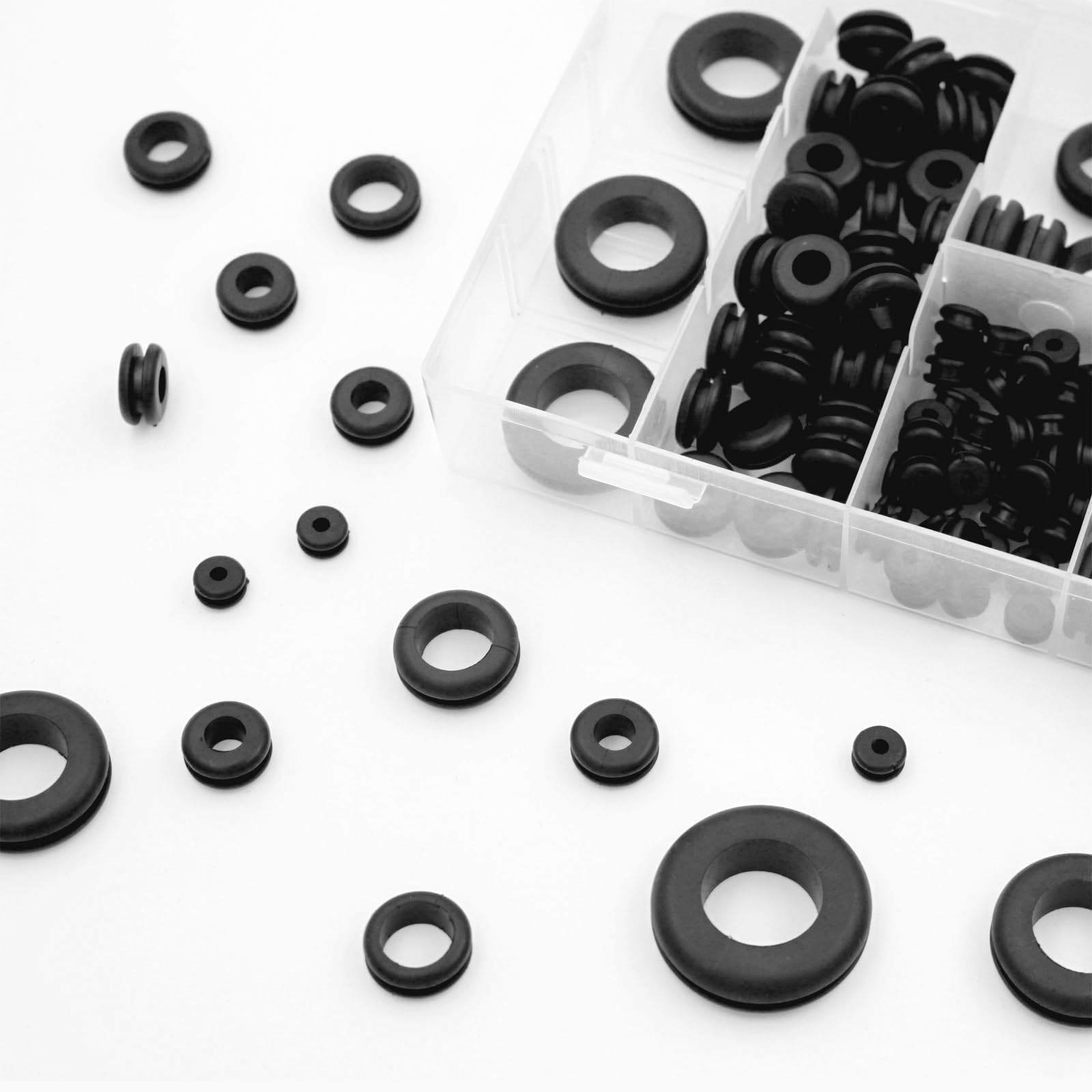Rubber Grommets Kit - 200 Pcs Assorted Sizes -6 Rubber Grommets Kit - 200 Pcs Assorted Sizes -6