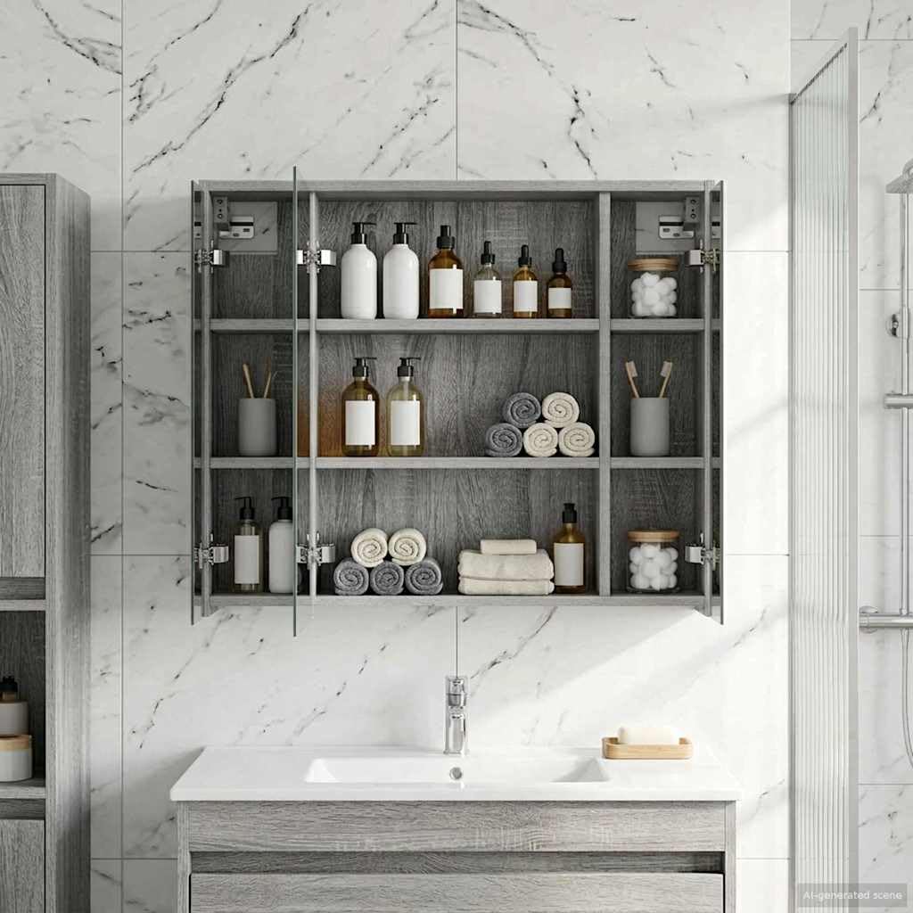 Espejo de baño gris Sonoma 73,5 x 16 x 62,5 cm