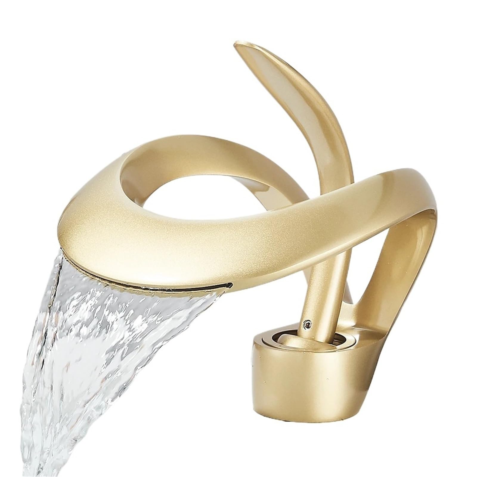 Taps, Hot & Cold Mixer Tap Basin Chrome Finish for Home & Kitchen Use(Matte Gold)