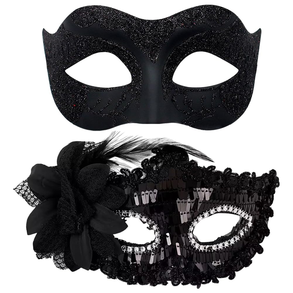 WFKKMEQ Couple Masquerade Masks Set