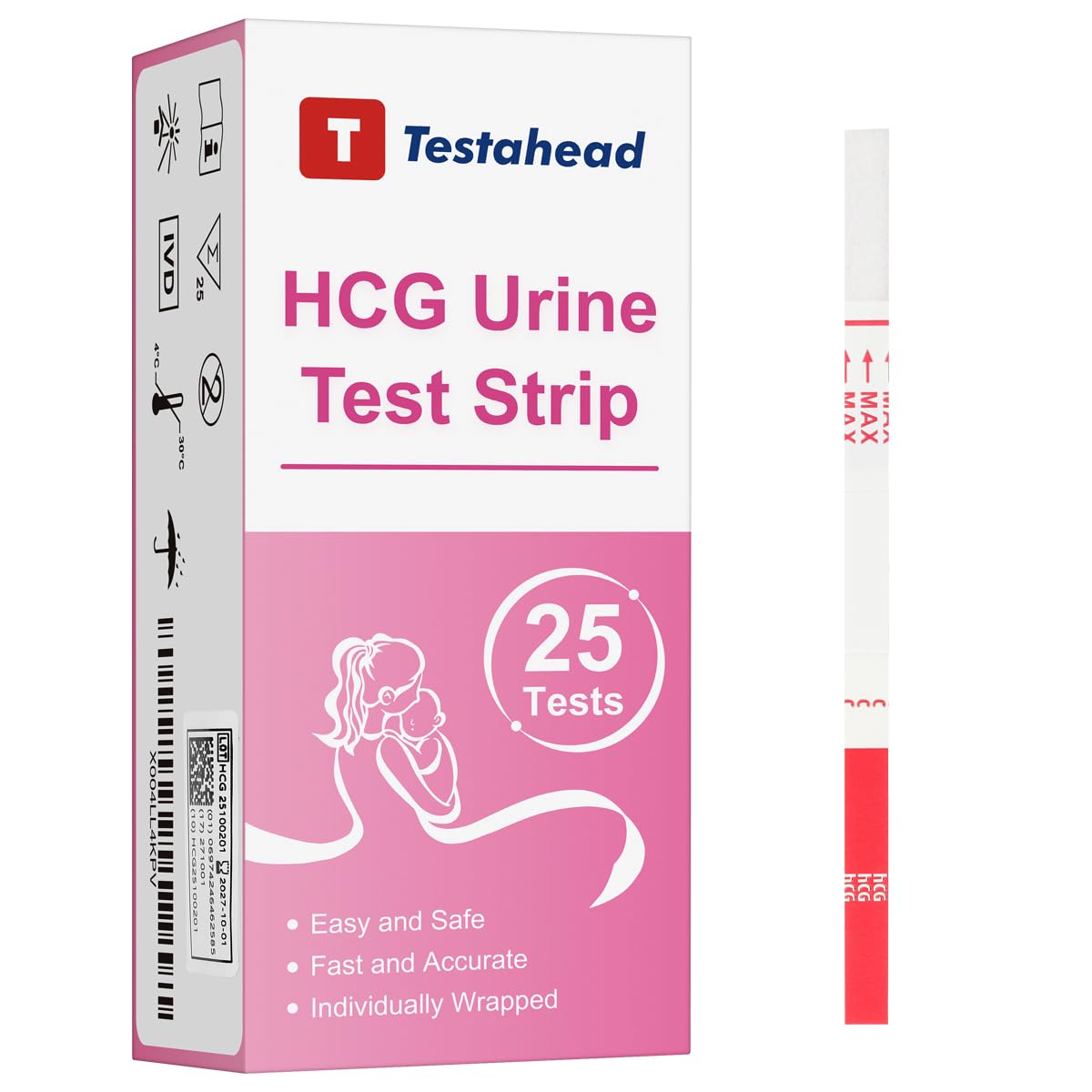 Pregnancy Test Strips 25 Count High Sensitivity Home Tests for Early Detection