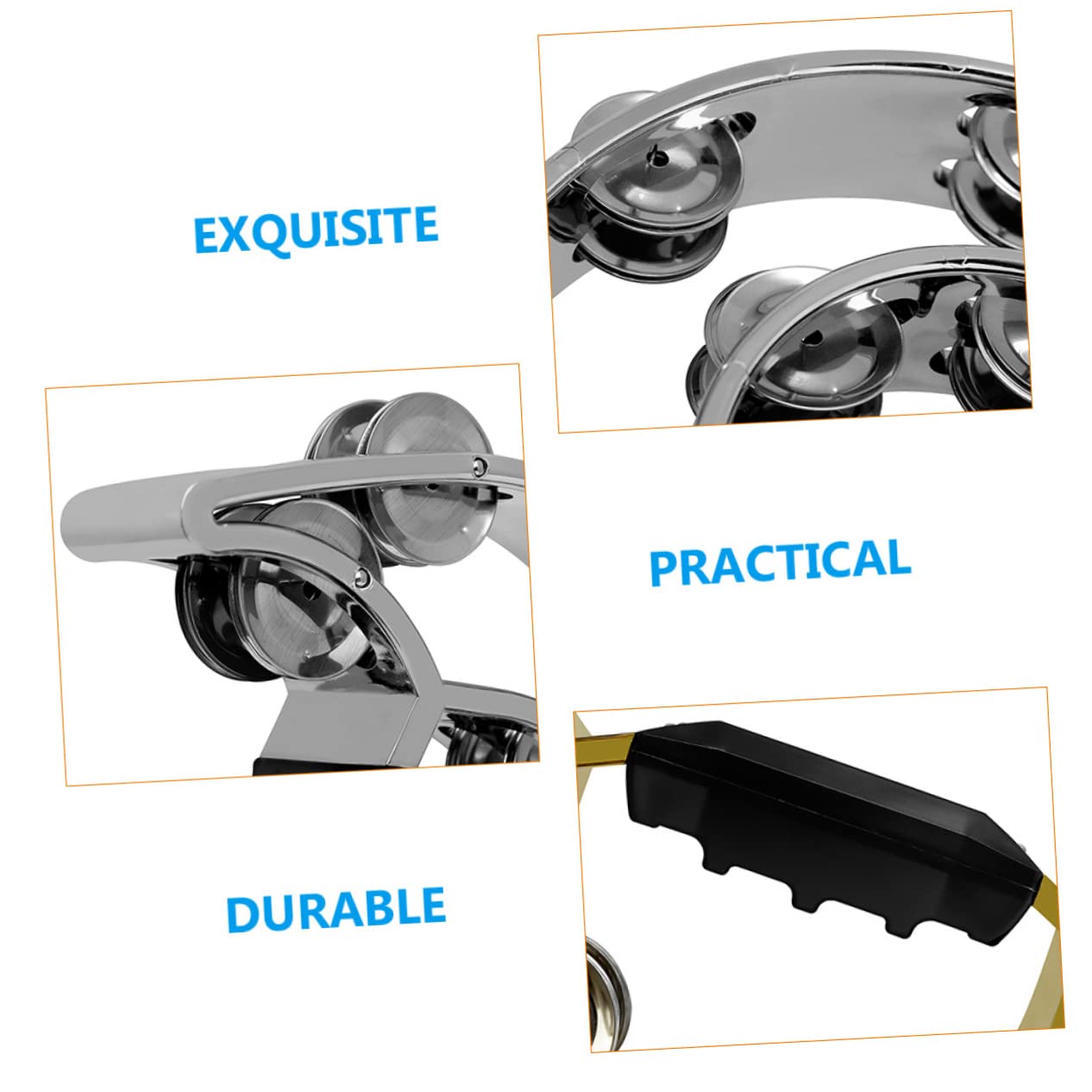 VANZACK Double Row Tambourine Hand Held Percussion Instrument for Adults Durable Jingles for Ktv Parties Educational Instruments present Idea