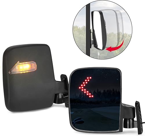 Miniatura 5 de KEMIMOTO Espejos laterales para carrito de golf con luces direccionales LED, espejos retrovisores universales compatibles con Club Car, EZGO, ICON,