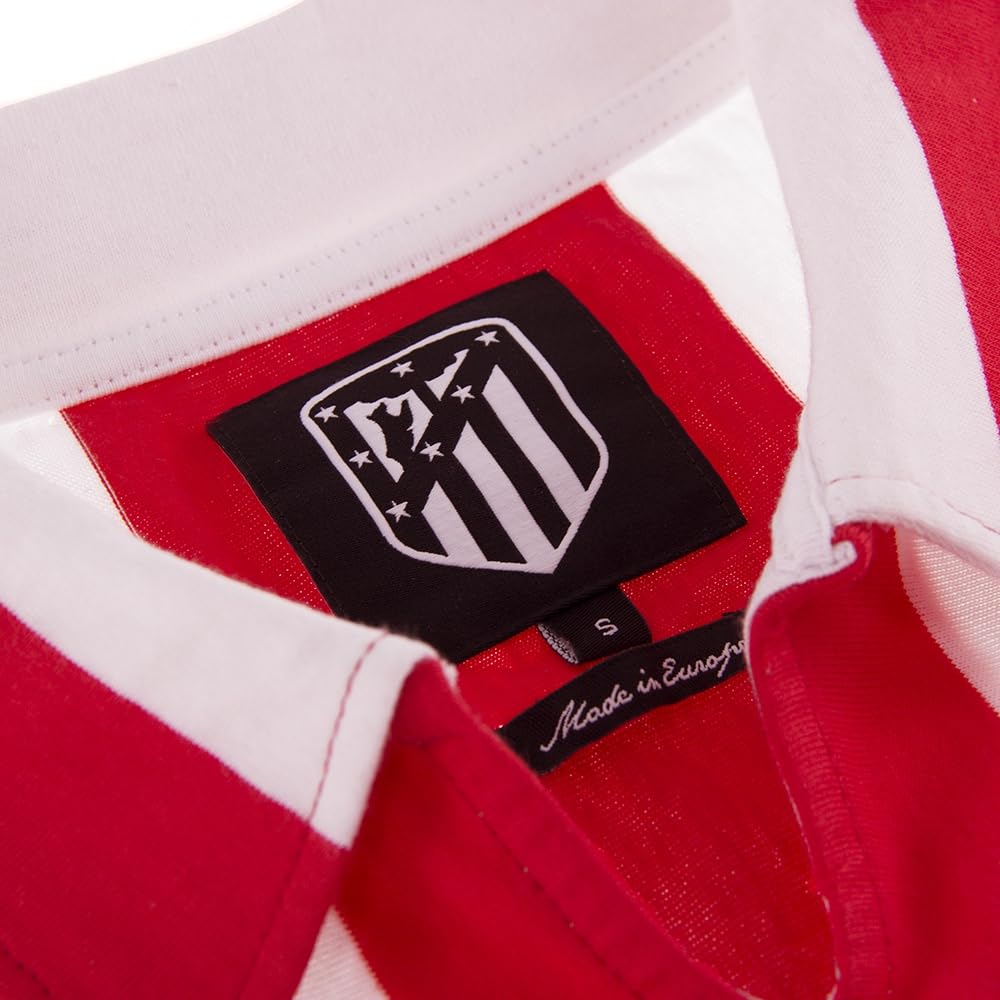 Copa - Camiseta de Fútbol - Hombre - Atletico Madrid 1970/71 - Retro - Manga Corta - Rojo/Blanco - 100% algodón