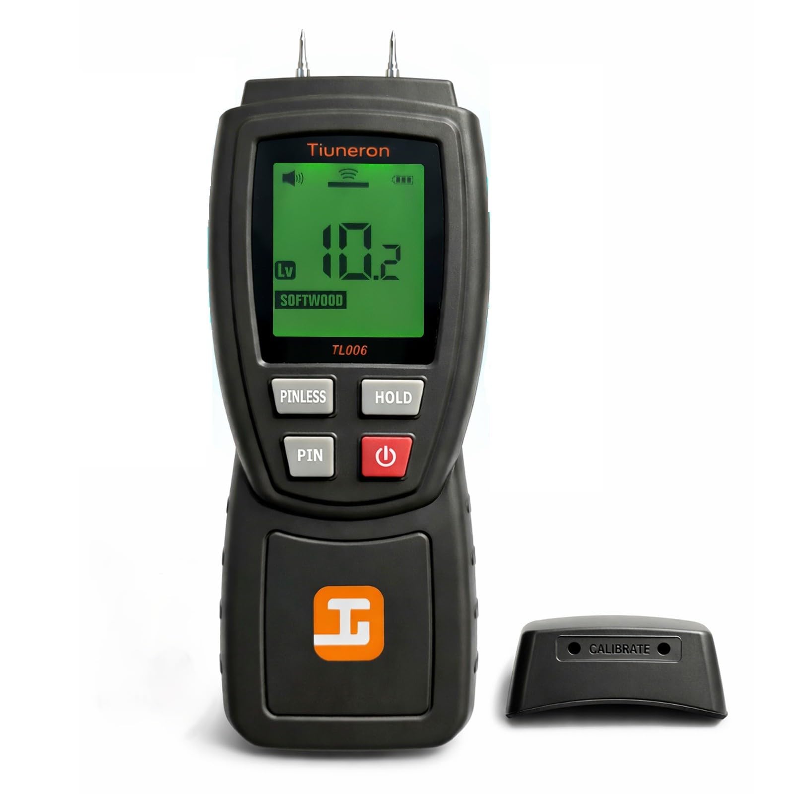 Dual Mode Moisture Meter for Wood and Building Materials, Pin & Pinless 2-in-1 Moisture Detector with Backlight & Buzzer, Digital Water Leak Tester for Hardwood, Softwood, Drywall & Masonry