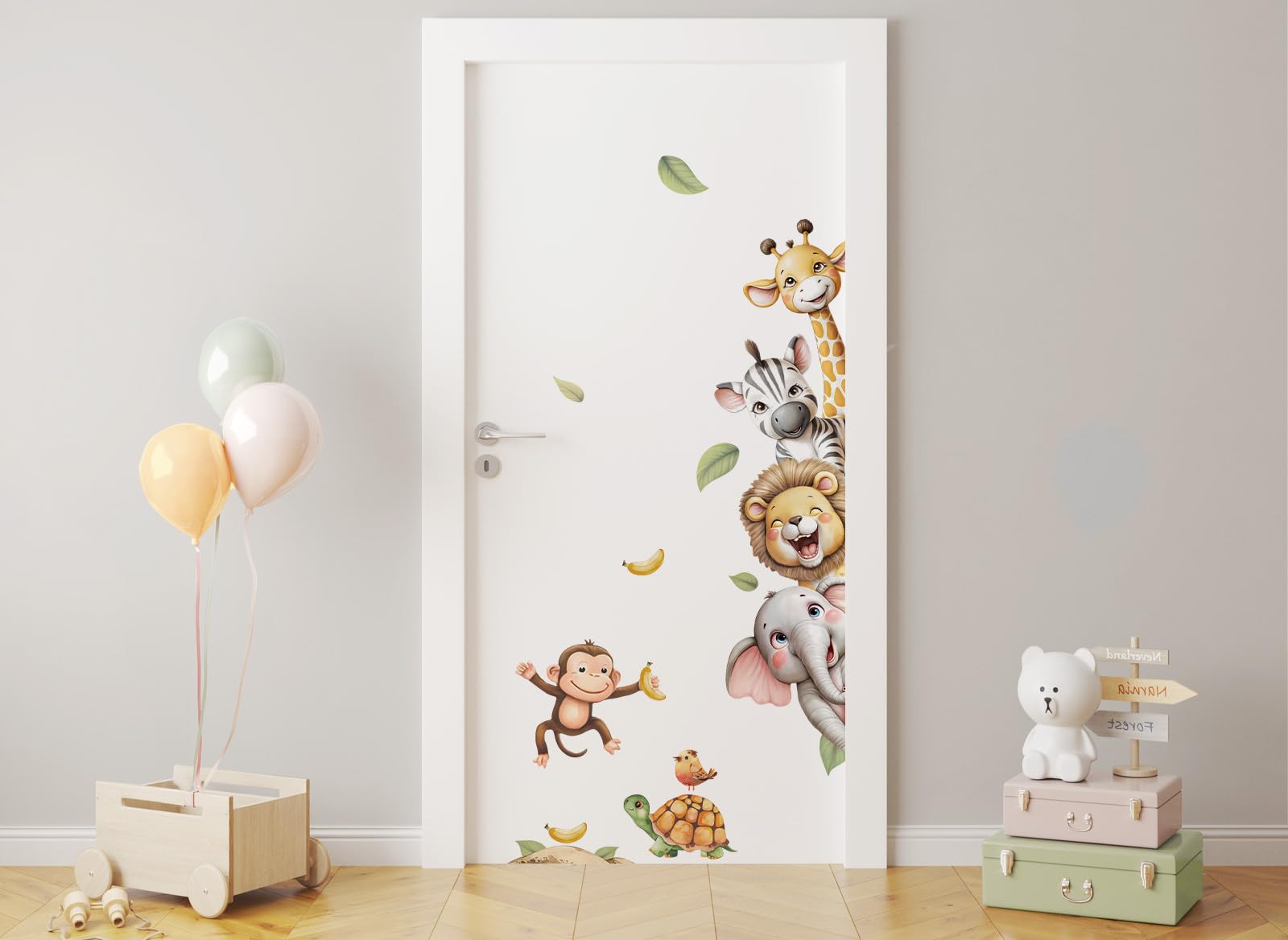 DEKO KINDERZIMMER DK1120-02 Deursticker Bosdieren Muurstickers Gepersonaliseerde Kinderkamer Muurtattoo Deur Sticker Babykamer zelfklevend