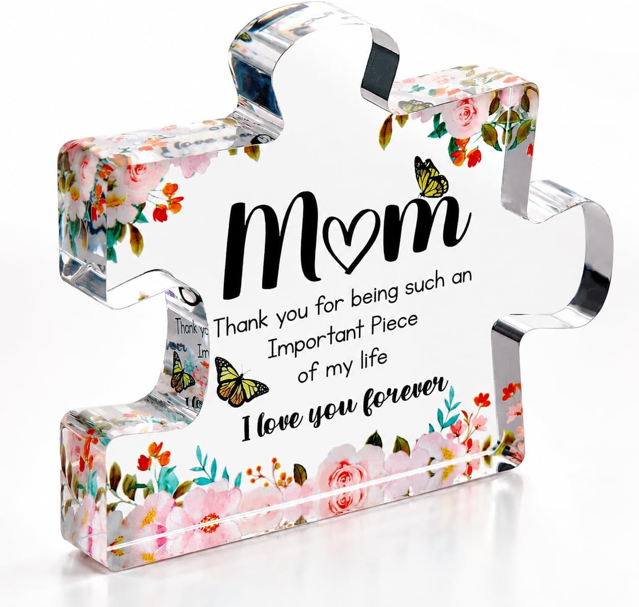 Cute Thick Acrylic Puzzle Piece Gift Adorable Mother s Home Display - $7.99