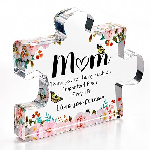 Cute Premium Thick Acrylic Puzzle Piece Gift for Mom –