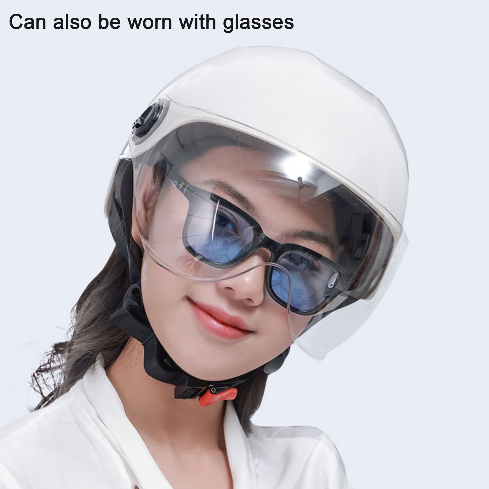xL-12) Casque de moto vintage VOSS demi-casque de scooter rétro avec visière intégrée on