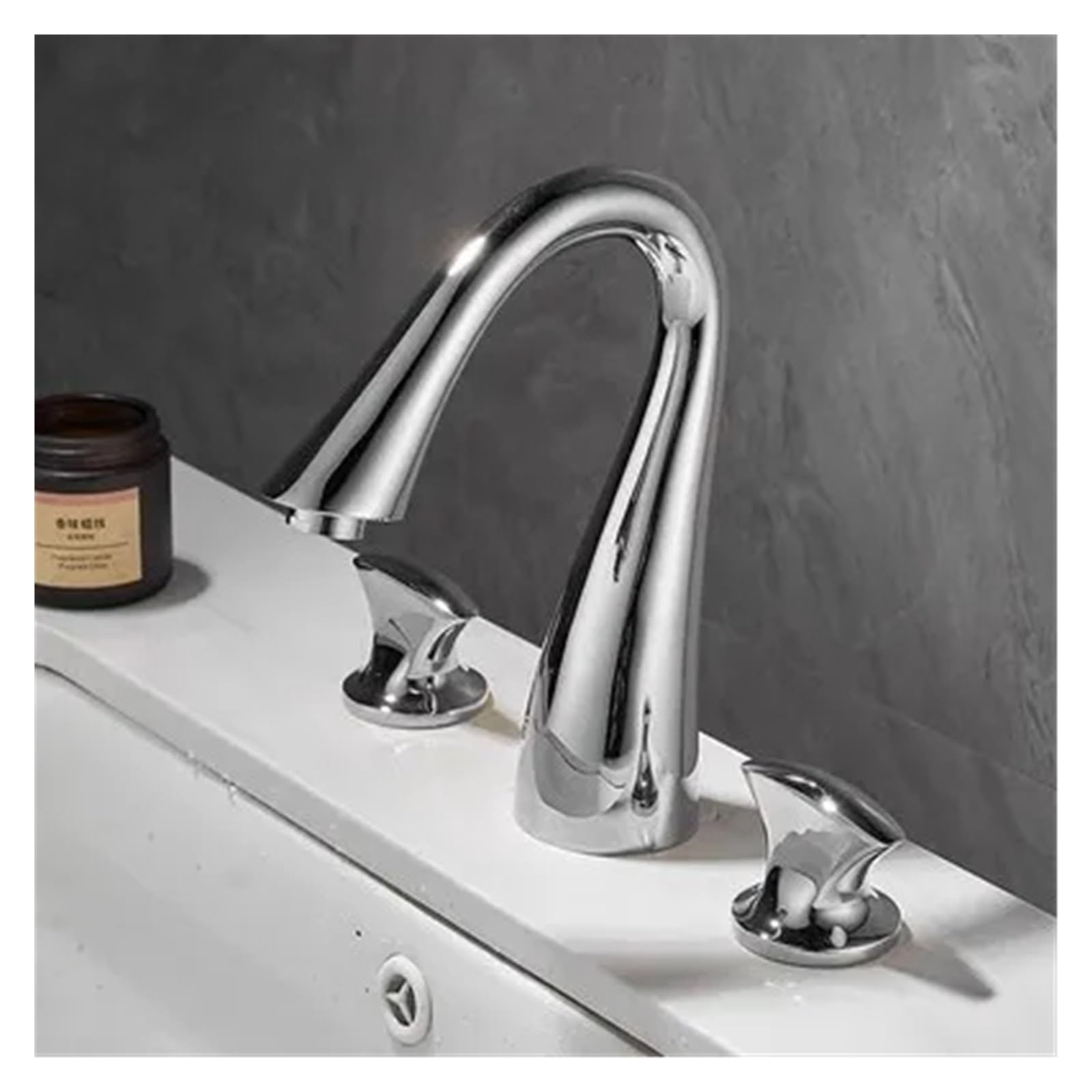Robinets de lavabo mitigeur robinet eau cascade laiton 3 trous