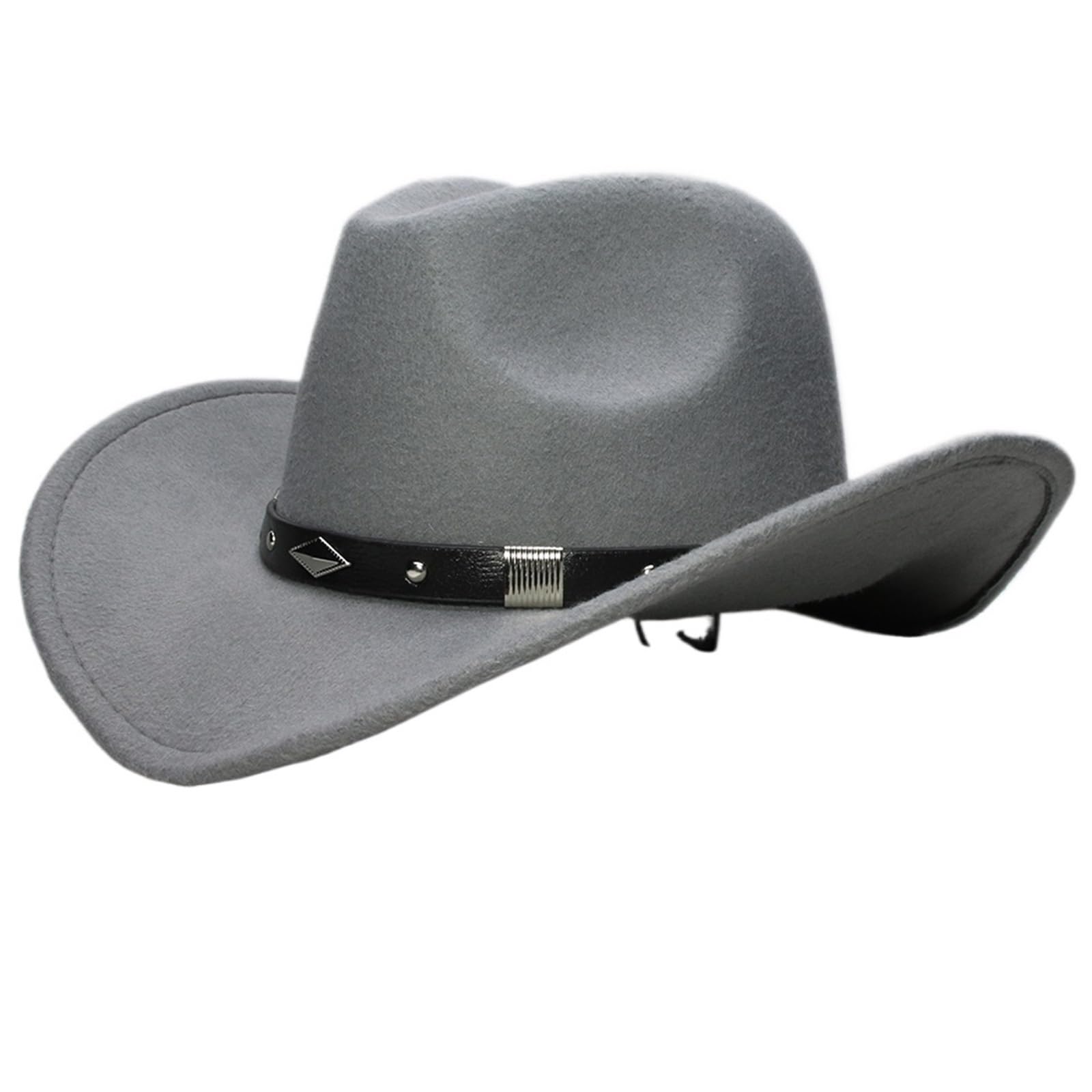 vrfvsdasAAS Cowboy Hat Retro Geometry Parent-child Unisex Wide Brim Cowboy Western Hat Cowgirl Bowler Cap 61cm/57cm/54cm(Grey,7)