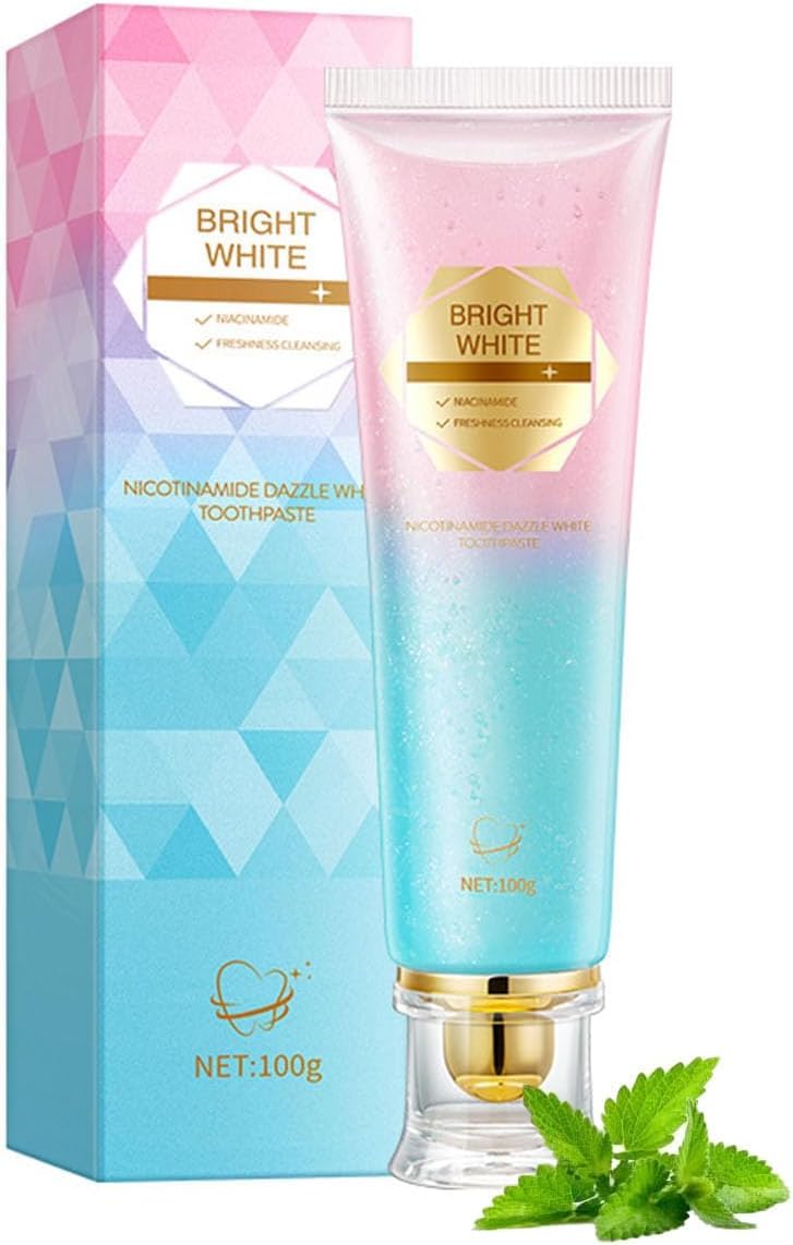 Dentifrice blanchissant à la niacinamide, blanchit efficacement les dents, protège l'émail des dents, rafraîchit l'haleine 24 heures sur 24, formule sans fluorure