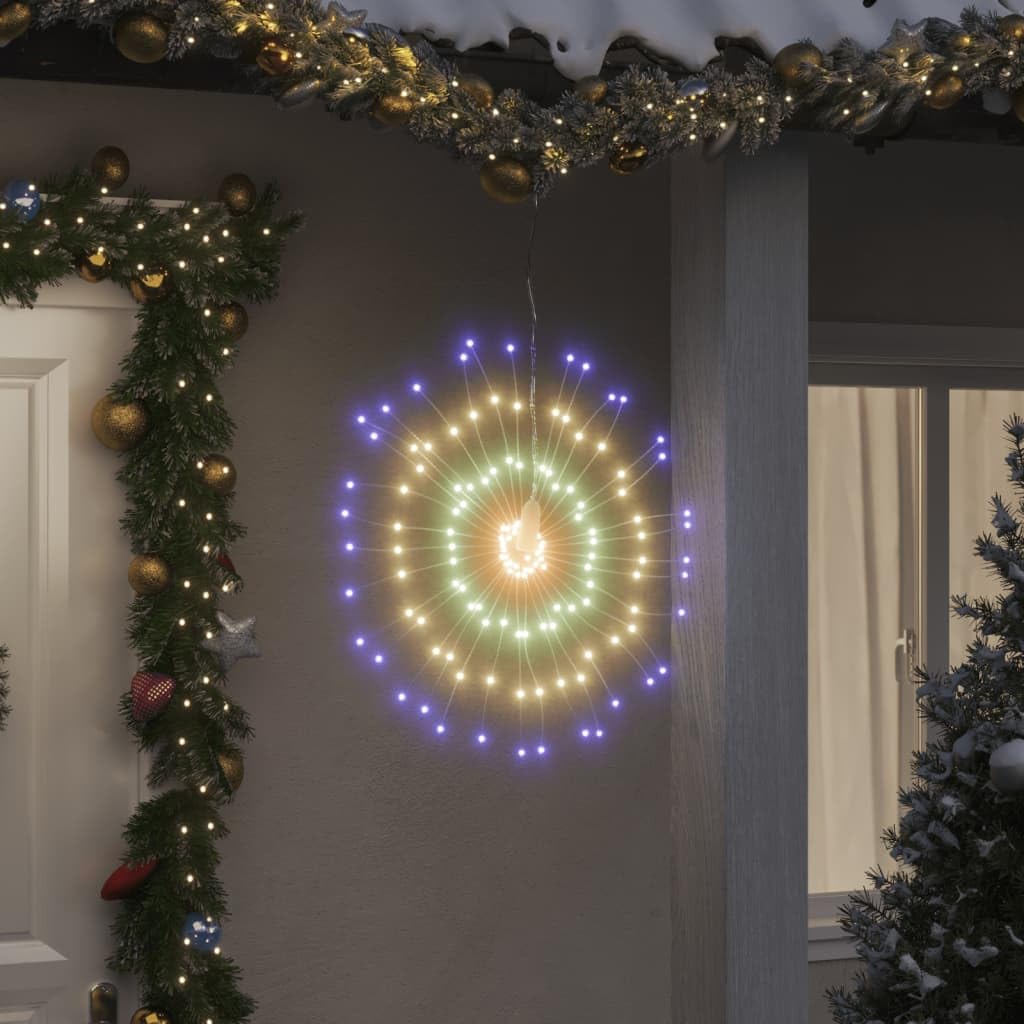 Gecheer Luci natalizie LED multicolore, timer integrato, impermeabile, vano batteria con gancio, per interni ed esterni