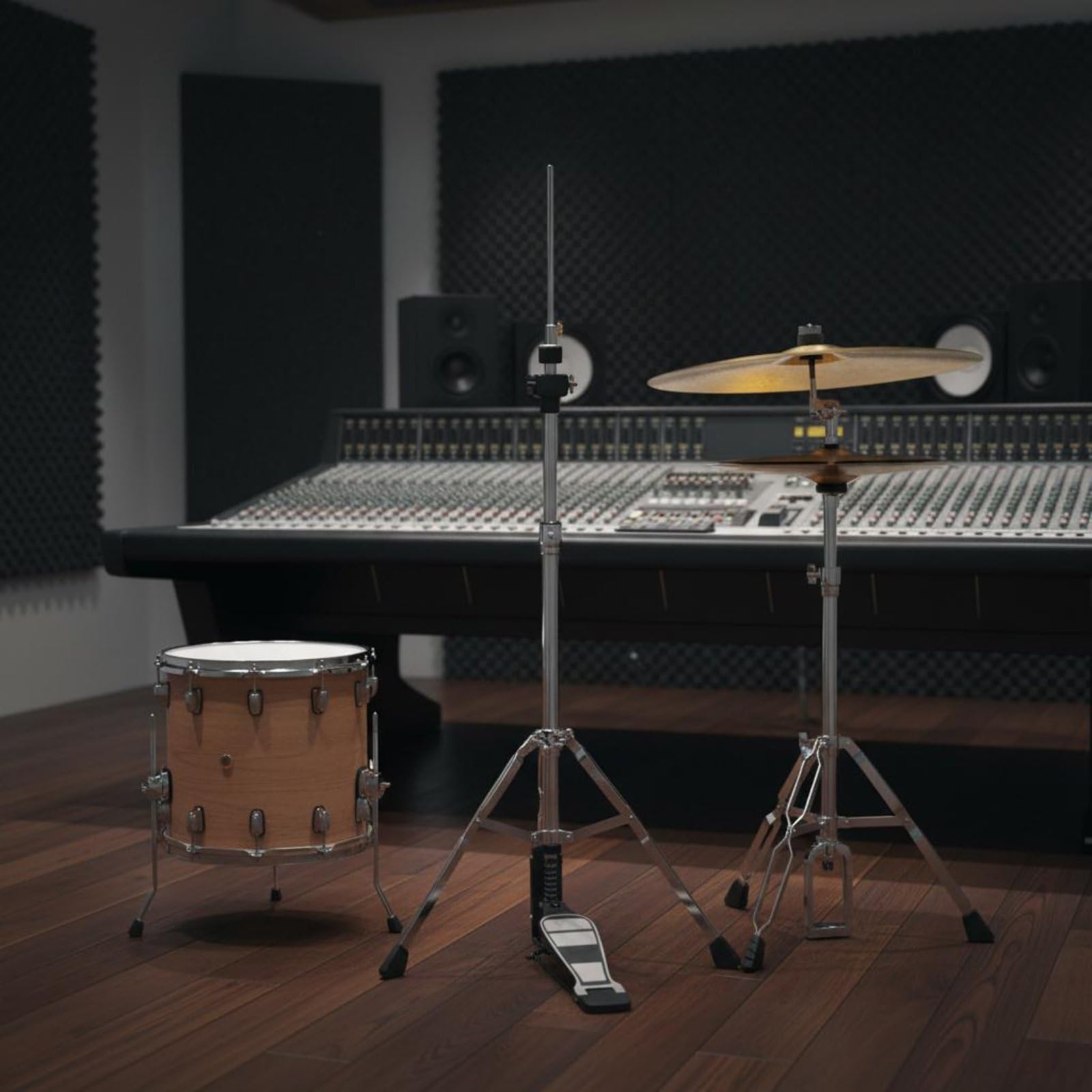 Qianly Stativo Pedale cymbalHat Regolabile Base a Treppiede per Batteristi, Musicisti, Sala Prove, Palco, Studio di Registrazione, 22 Single Board