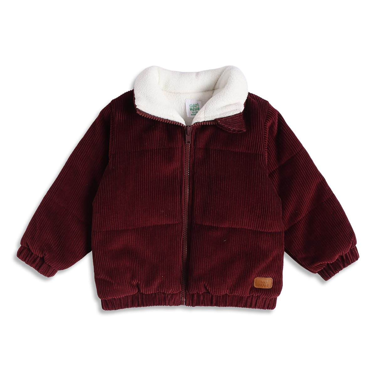 Kids Full Sleeve Collar Woven Cotton Jacket, (Brown)-image-10