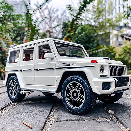 Image of 1:24 Scale G Wagon Model Alloy Metal Pull Back Die-cast Metal car with Openable Doors and Light Music Vehicle Toy for Kids