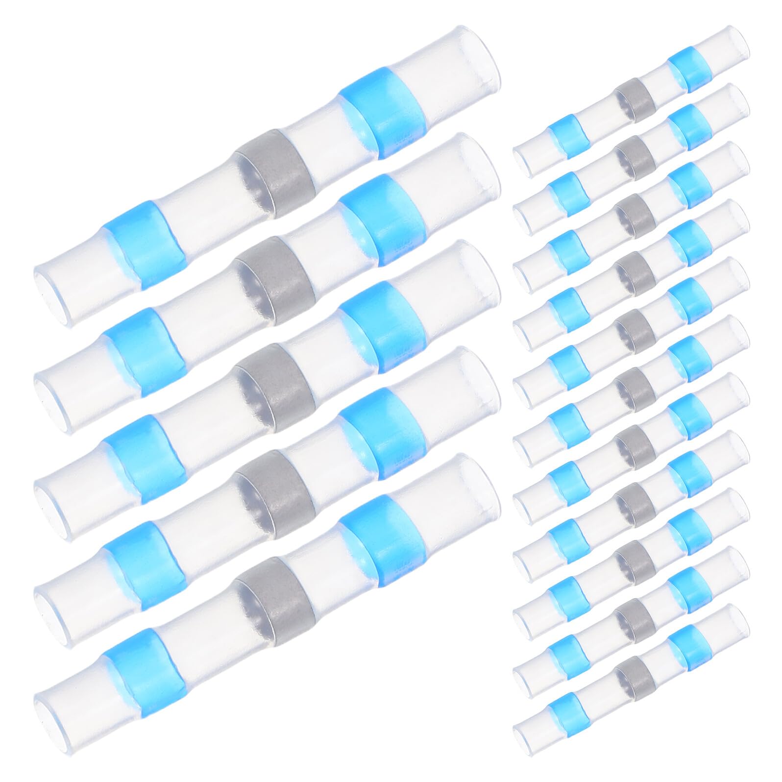 Lot de 100 Cosses à Sertir Thermorétractables Bleu Connecteurs Électriques Isolés Étanches Bornes de Câbles Automobiles et Marines Résistance Haute Température pour Câblage