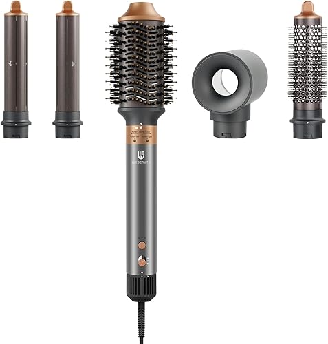 Cepillo secador de pelo, 5 en 1, un solo paso, juego de cepillos de aire caliente profesionales para secado rápido, secado de rizos, alisado de