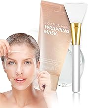 Shefave Collagen Night Wrapping Mask, Collagen Mask, Peel Off Mask, Face, Elasticity and Moisture, Overnight Mask, Face Masks Reduces Sagginess and Dullness, Korean Face Mask (S-1 Pieces)