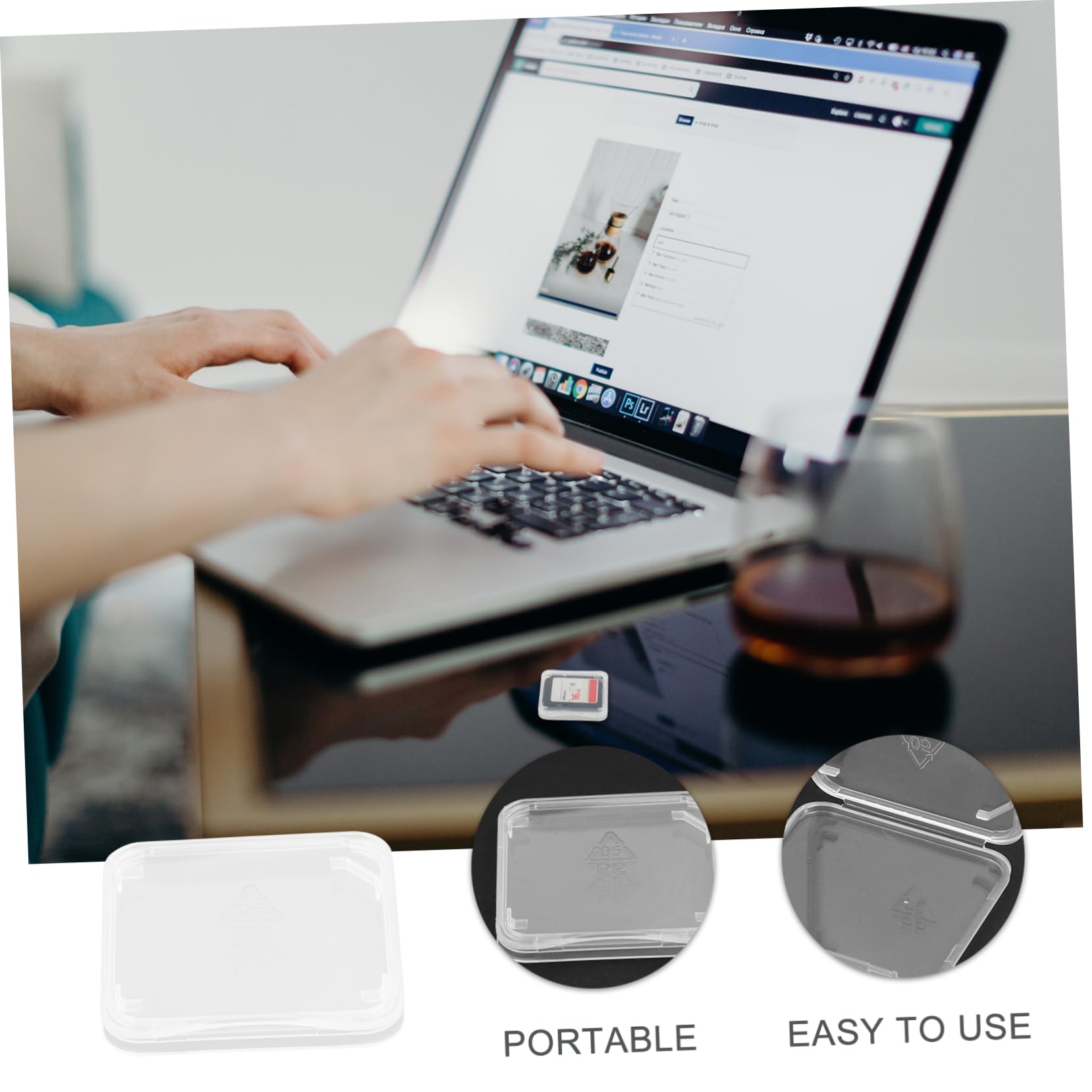 HOMOCONO 1set Memory Card Storage Boxes Transparent Organizers for Cards Material Holders Protects Against Loss Damage for Organization Easy Access