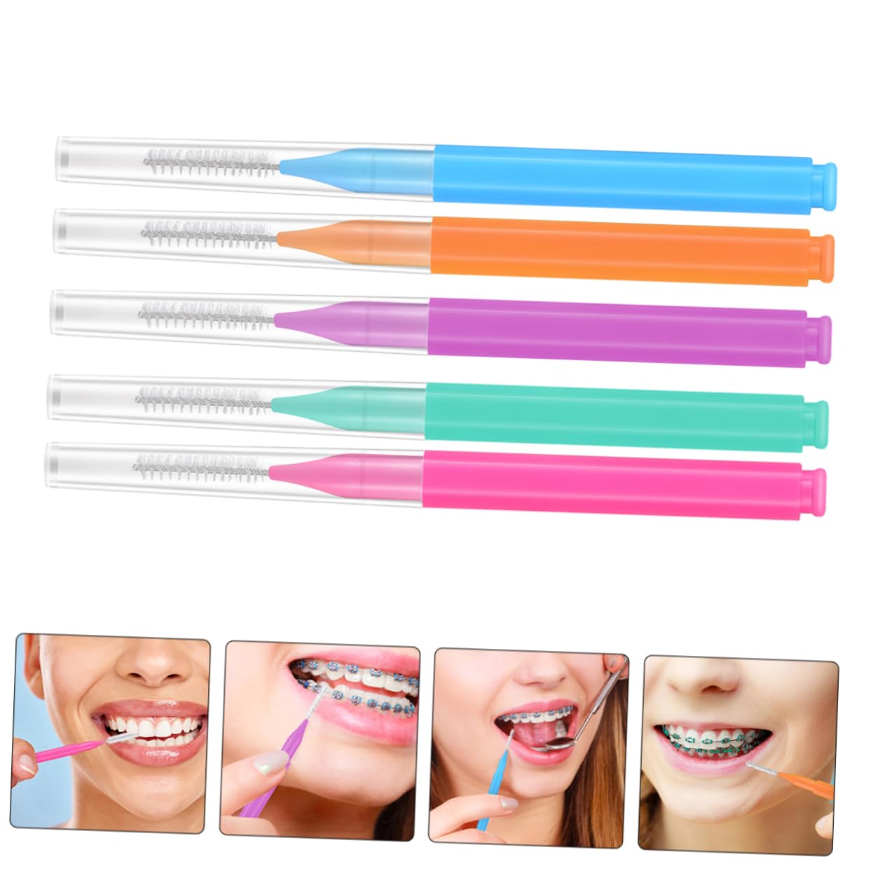 GLEAVI 250pezzi Spazzolino Interdentale Per Apparecchi Ortodontici Da Vari Strumento Portatile Per Pulizia Ottimale Dei Denti e Rimozione Dei Residui Alimentari