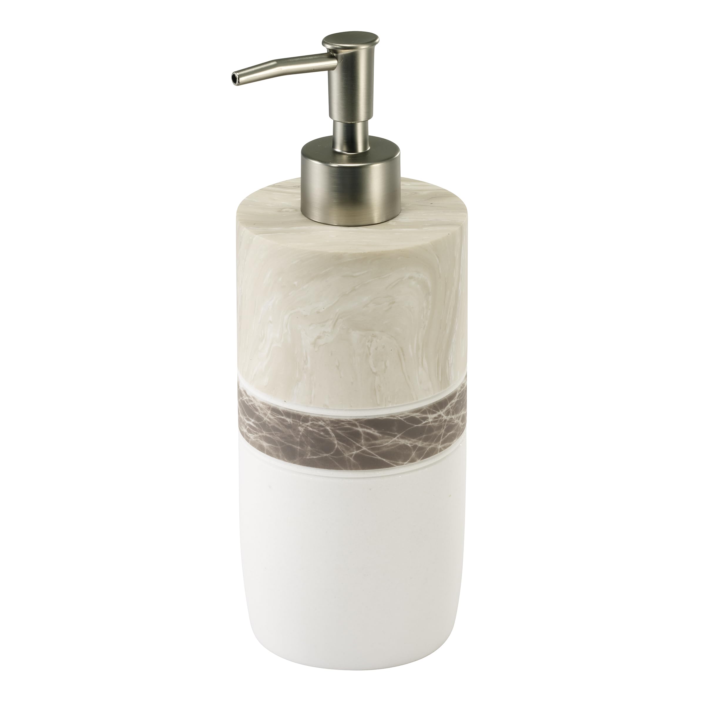Izod Badezimmer-Zubehör-Set, handbemaltes Harz mit Marmoroptik, Farbblock-Design, dekorative Lotion-Pumpe, Seifenschale, Zahnbürstenhalter und Becher (ordentlich)
