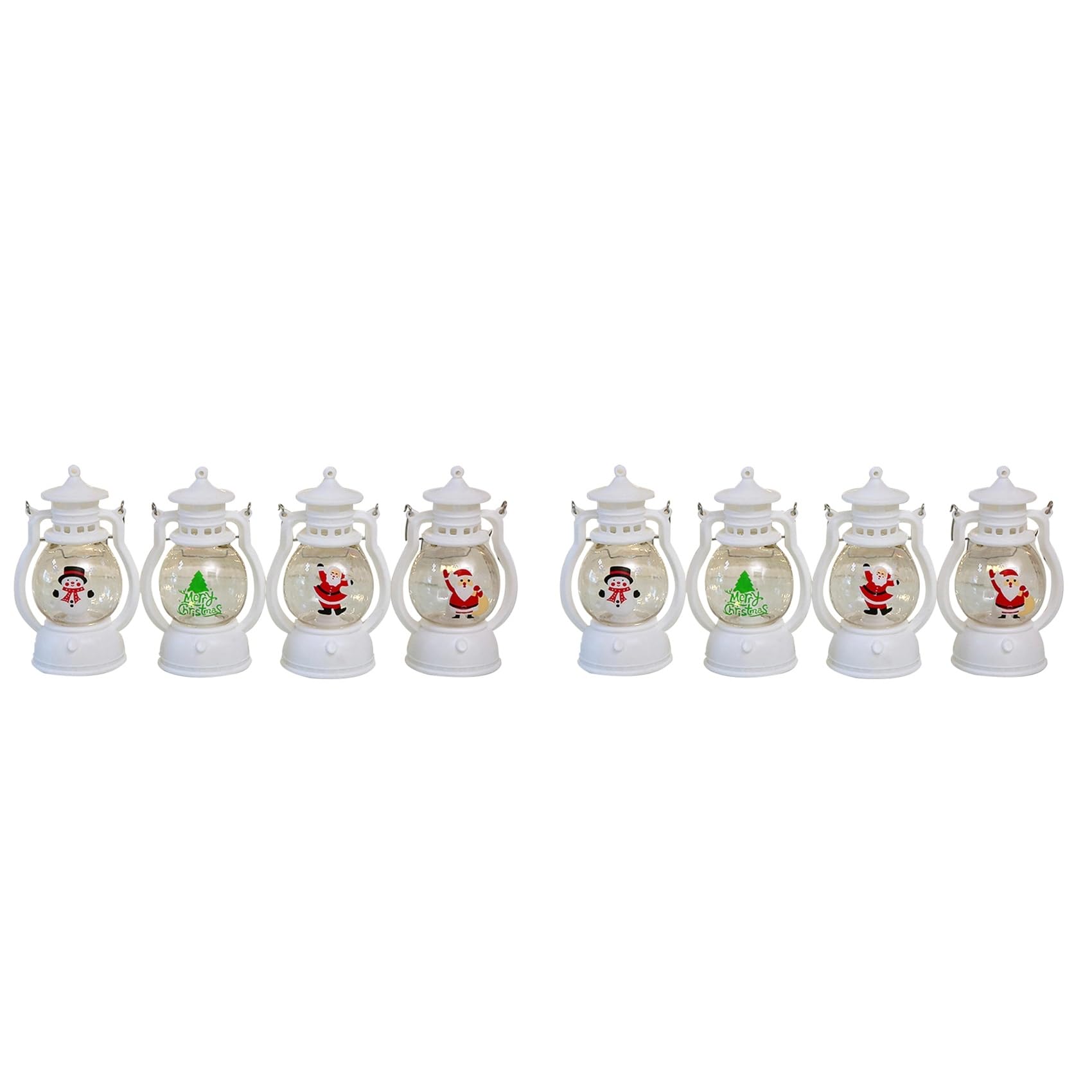 Hndhbfgrt 8Pcs Christmas Lanterns Indoor Mini Hanging Candle LED Lantern Xmas Decorative Lantern for Tabletop Outdoor Party