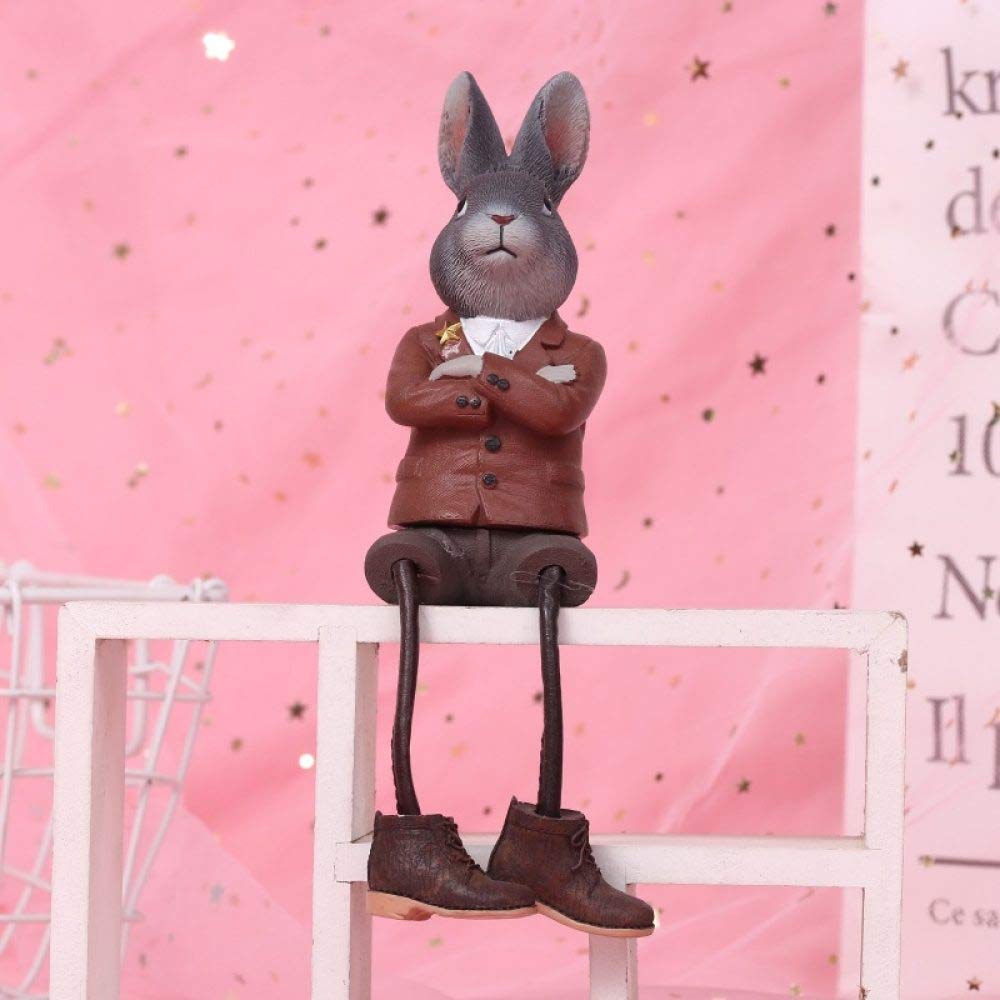 Cadeau art couples collection jolie statue de lapin en résine
