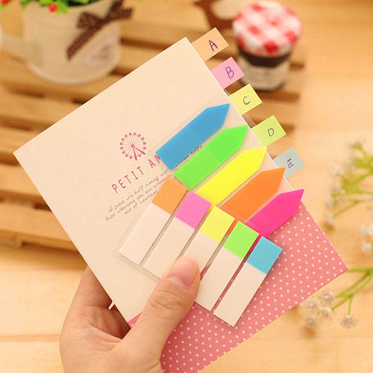 Lurrose Lot De 60 Étiquettes D'Index Bandes De Marqueurs En Papier Onglets Surligneurs Pour Classeurs Étiquettes Autocollantes Papeterie Étiquettes Adhésives Transparentes Roses