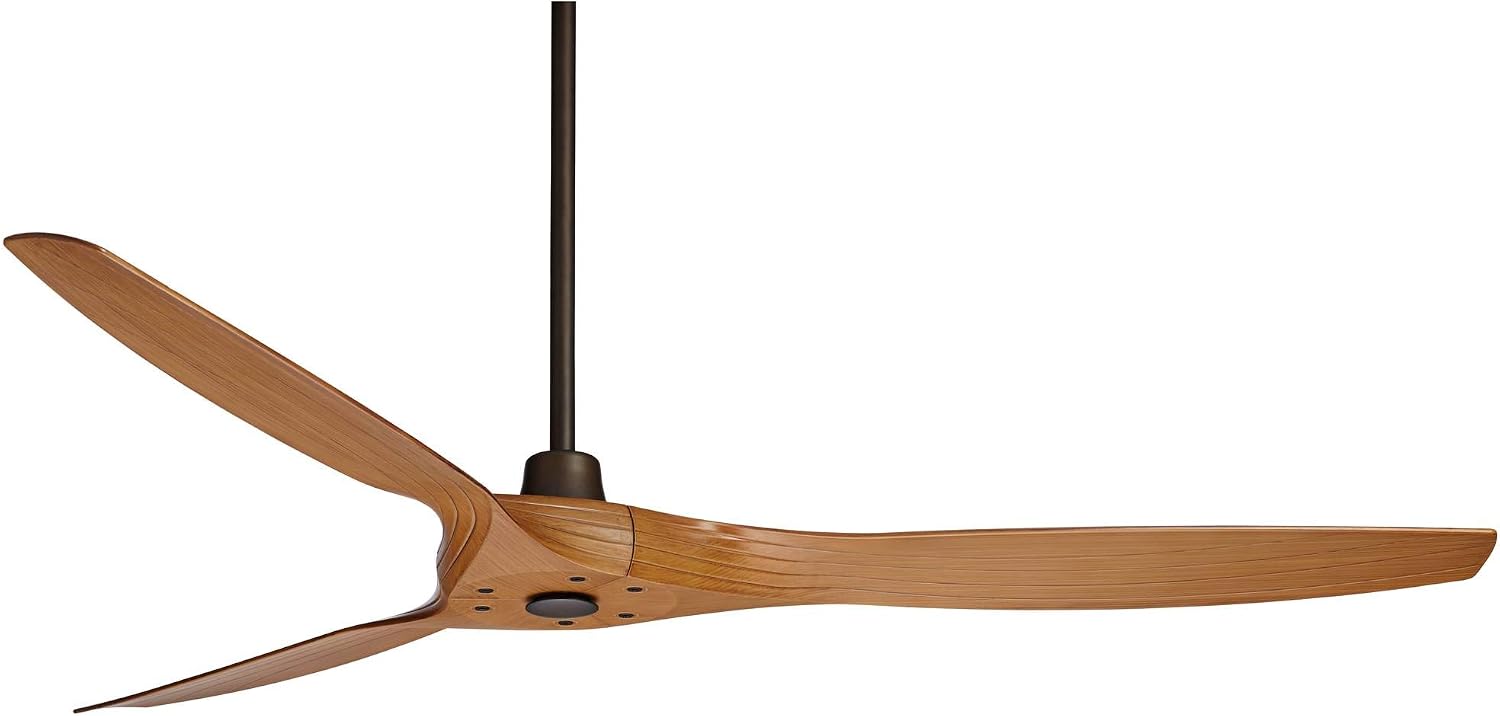 Casa Vieja 60" Aireon Modern Large 3 Blade Indoor Outdoor Ceiling Fan with Remote Control Rubbed Bronze Walnut Blade Damp Rated for Patio Exterior House Porch Gazebo Garage Barn