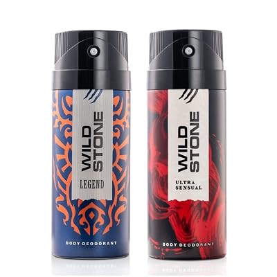 Wild Stone Legend And Ultra Sensual Long Lasting Body Deodorants For Men, Pack Of 2 (225 Ml Each) - Spray