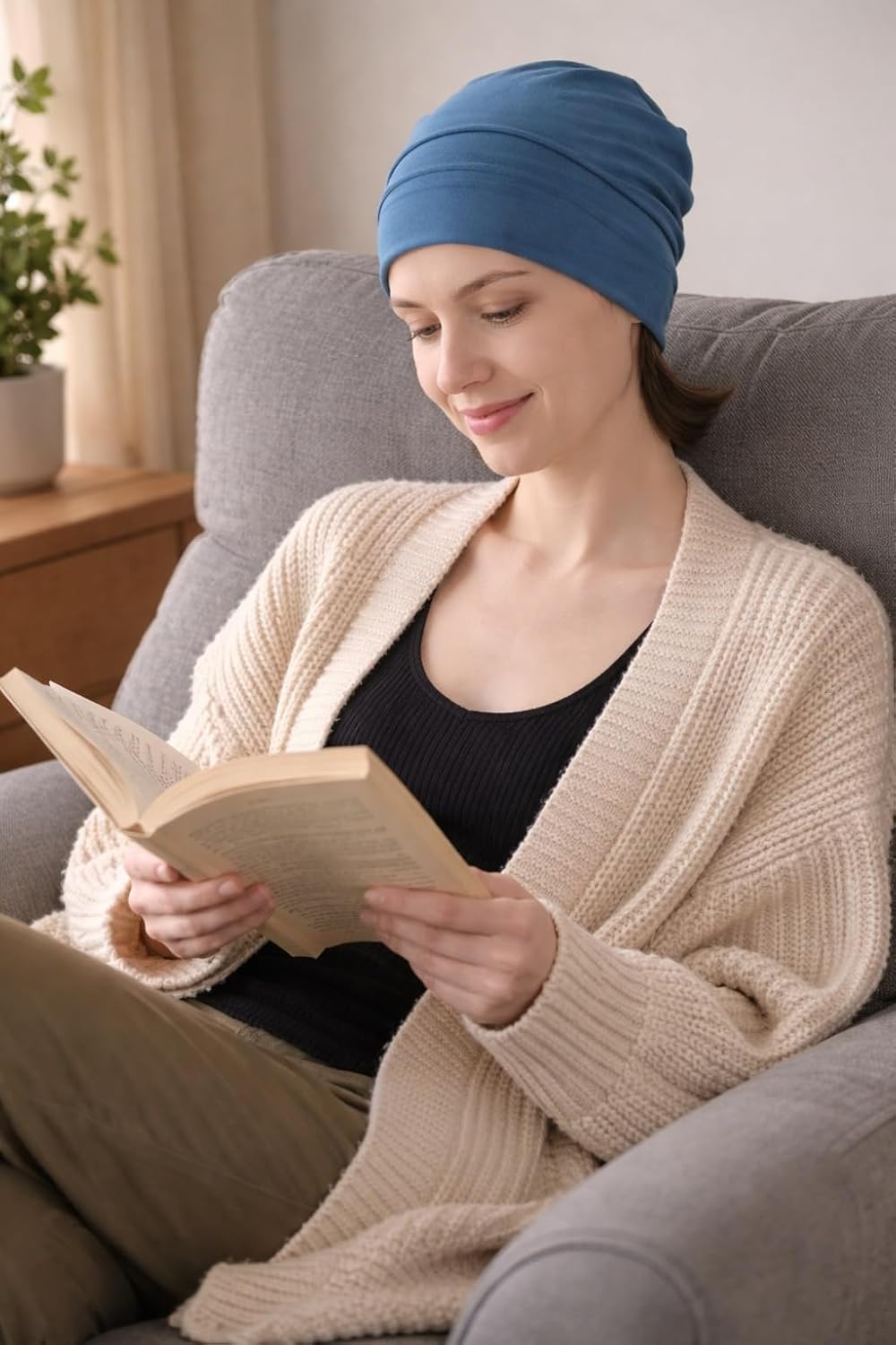 Unisex Bamboo Beanie Sleep Cap for Sensitive Skin, Hair Loss, Alopecia, Chemo, Indoors and Outdoors - Image 7