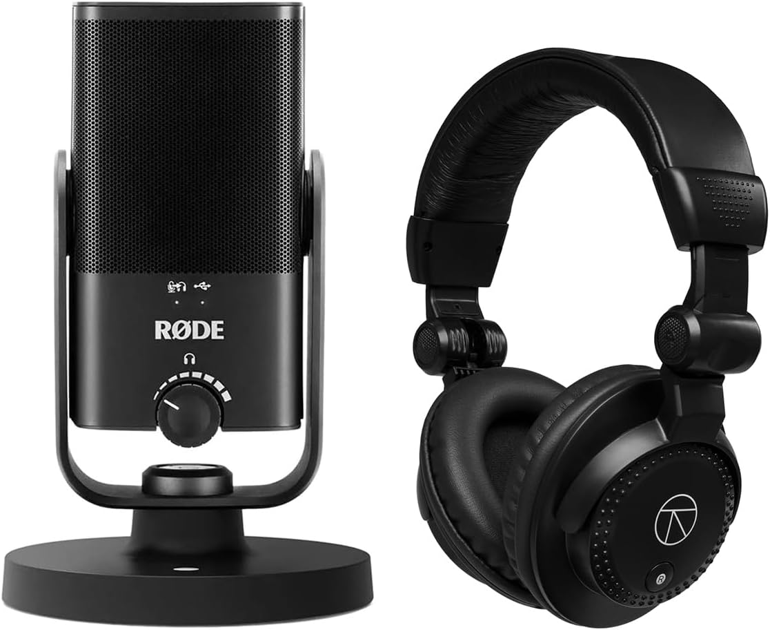 Rode NT-USB Mini Studio-Quality Microphone Bundle with Turnstile Audio Studio Monitor Headphones
