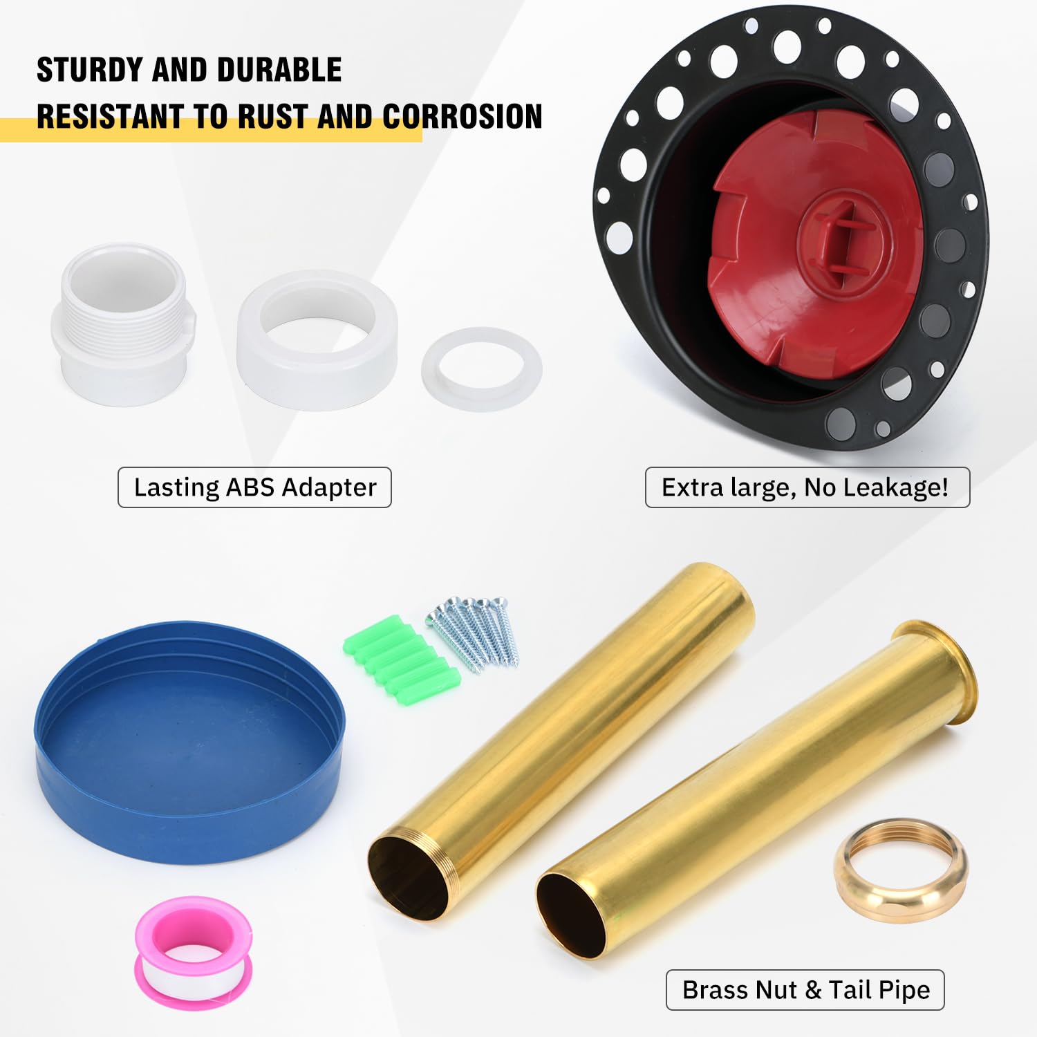 Freestanding Tub Bathtub Drain Kit, PVC Adapter And Brass Tail Pipes - View #8