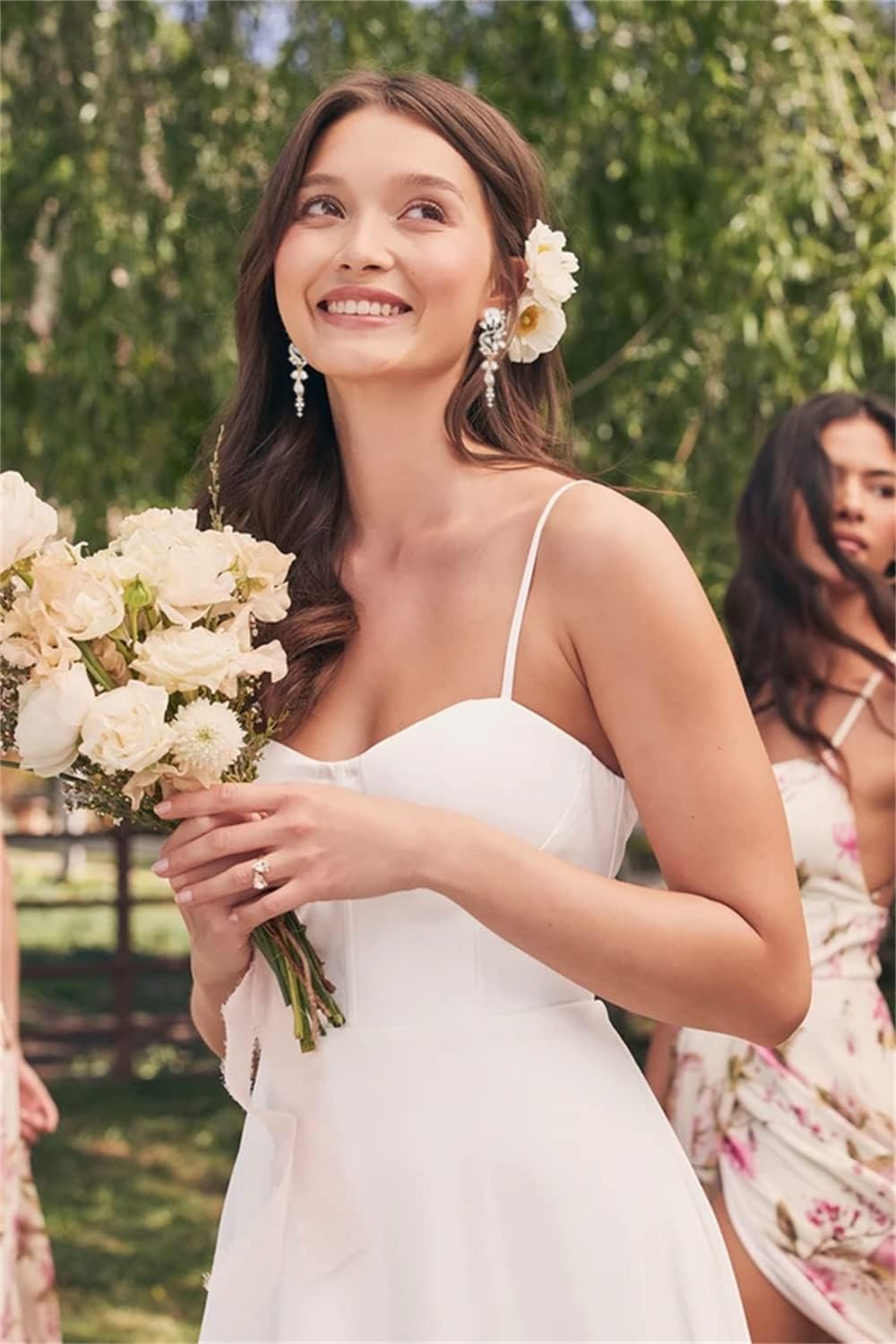 Rhinestone Statement Dangle Earrings Sparkly Crystal Bridal Wedding Earrings for Brides Bridesmaides Chandelier Teardrop Earrings for Women Prom Party - Image 4